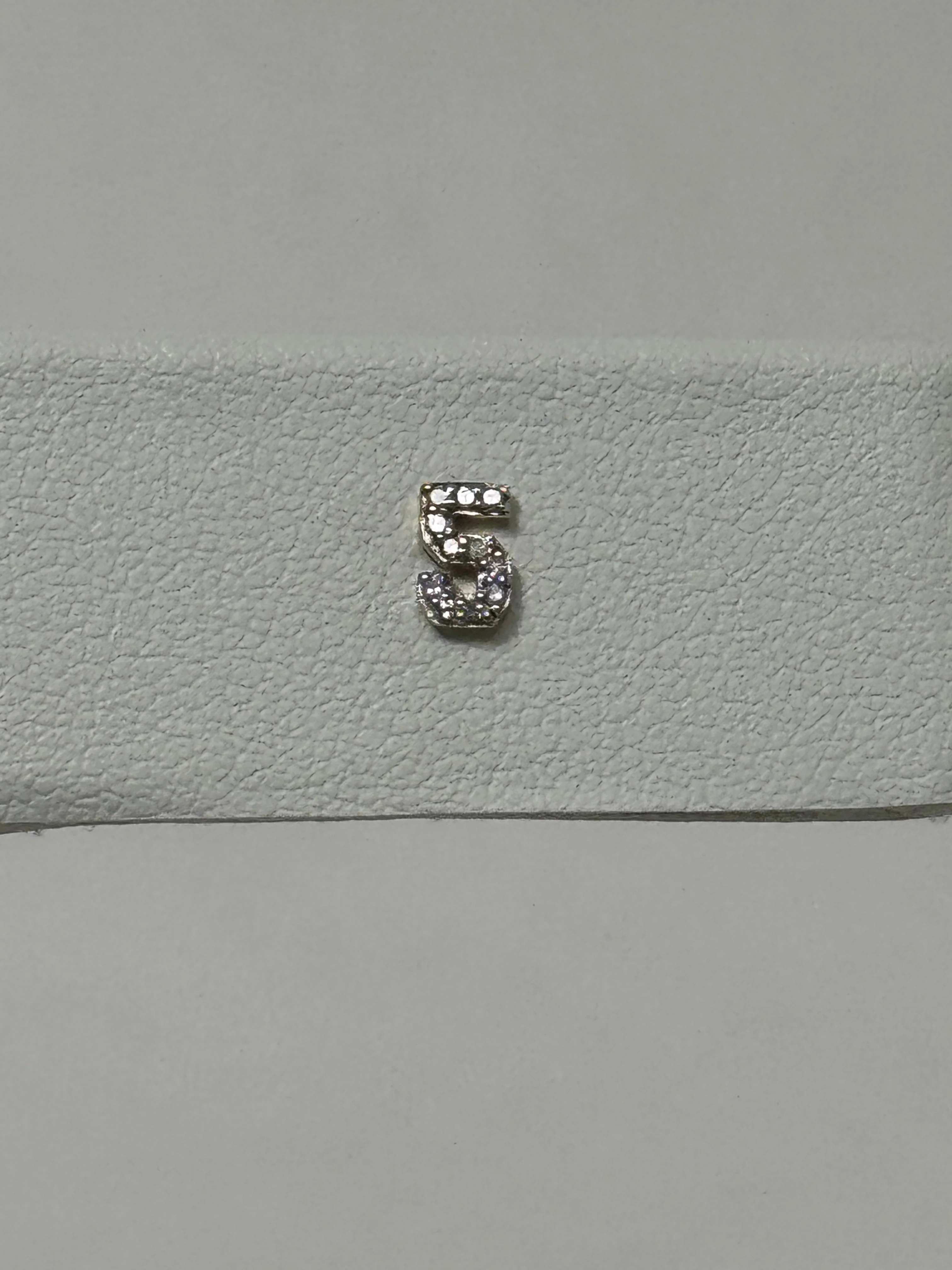 Pave Number Stud | 14K Yellow Gold | 0.03 CTW White Diamond - Image 6
