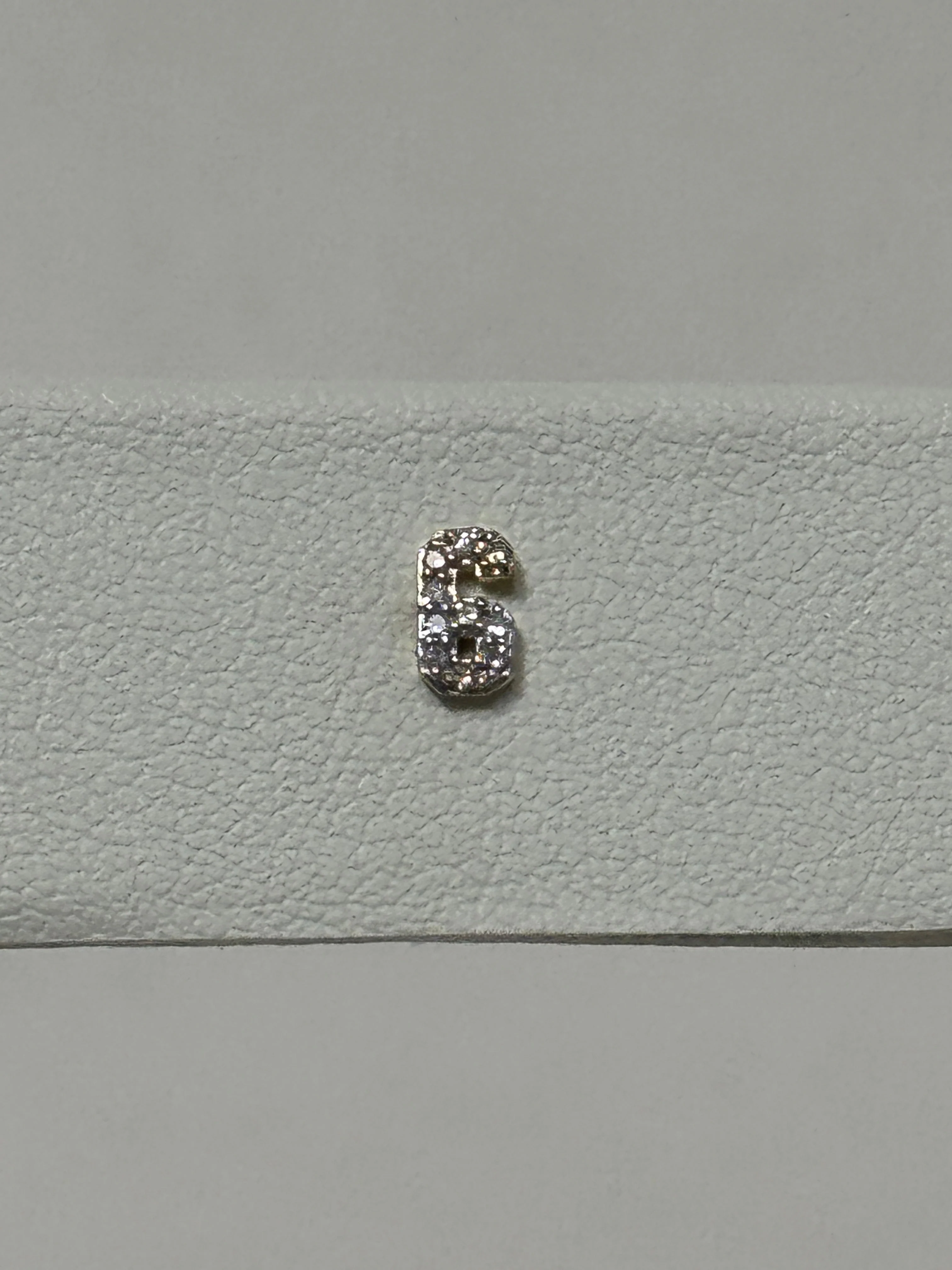 Pave Number Stud | 14K Yellow Gold | 0.03 CTW White Diamond - Image 7