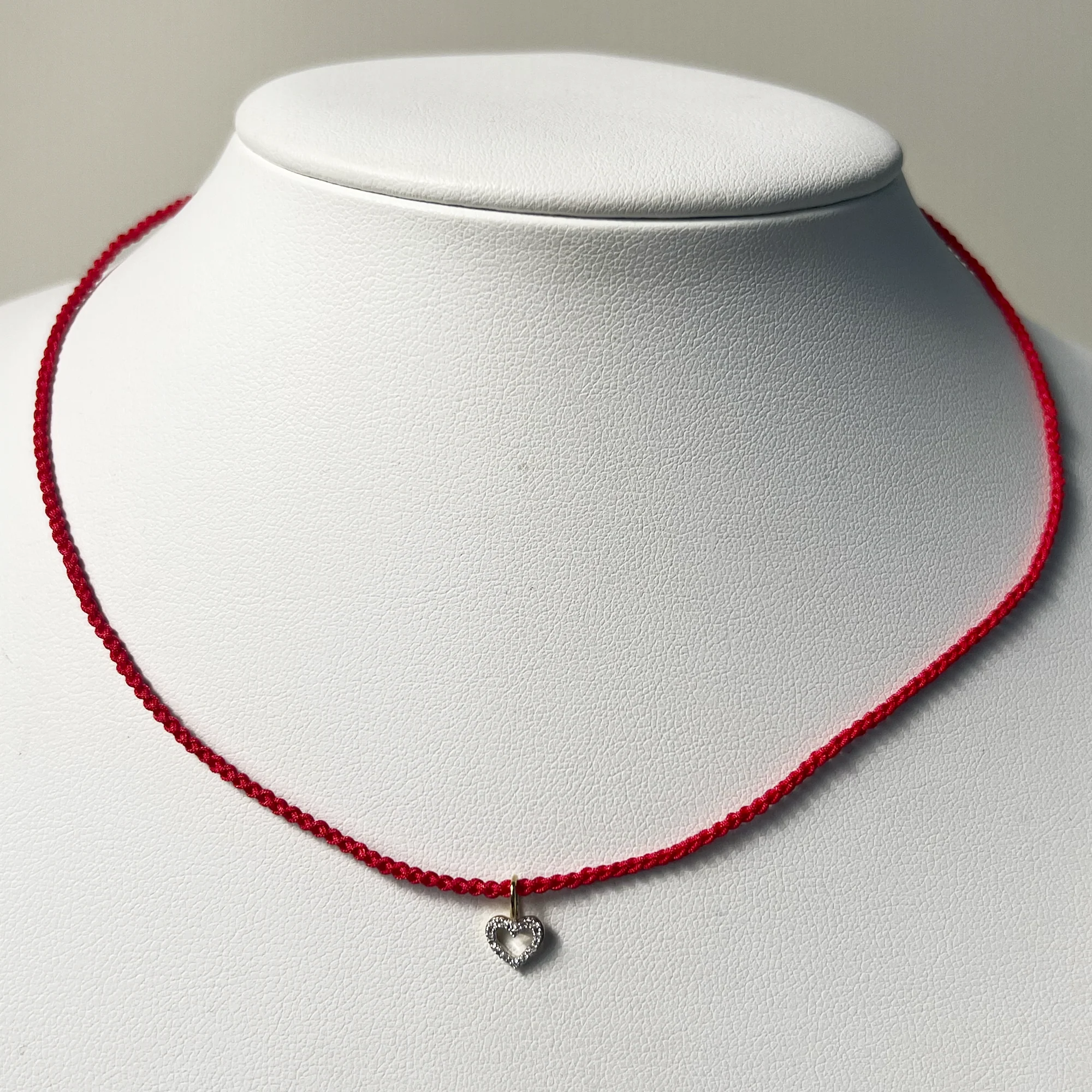 Pave Open Heart Pendant Necklace | 10K Yellow Gold | White Diamond
