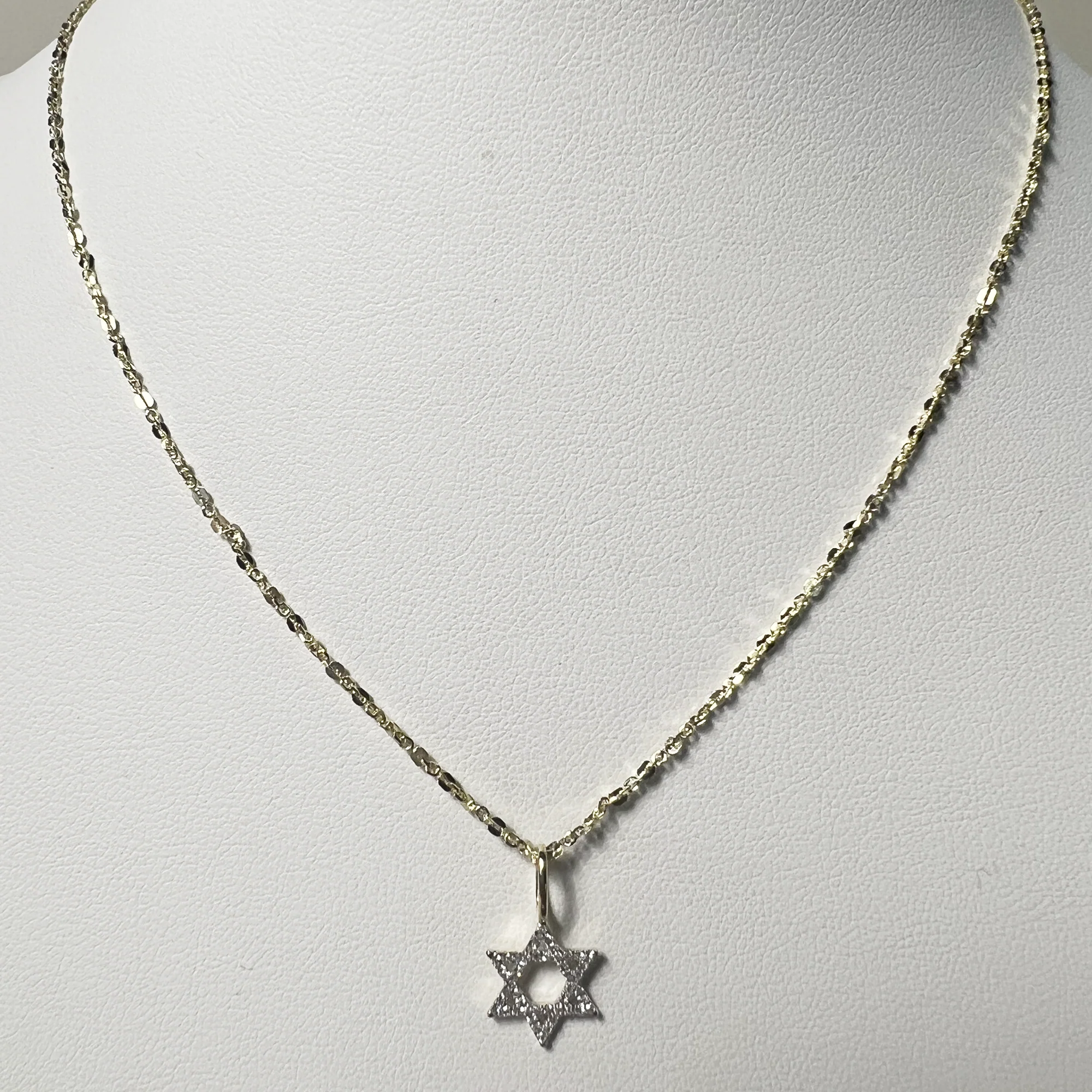 Pave Star of David Choker | 10K Yellow Gold | White Diamond