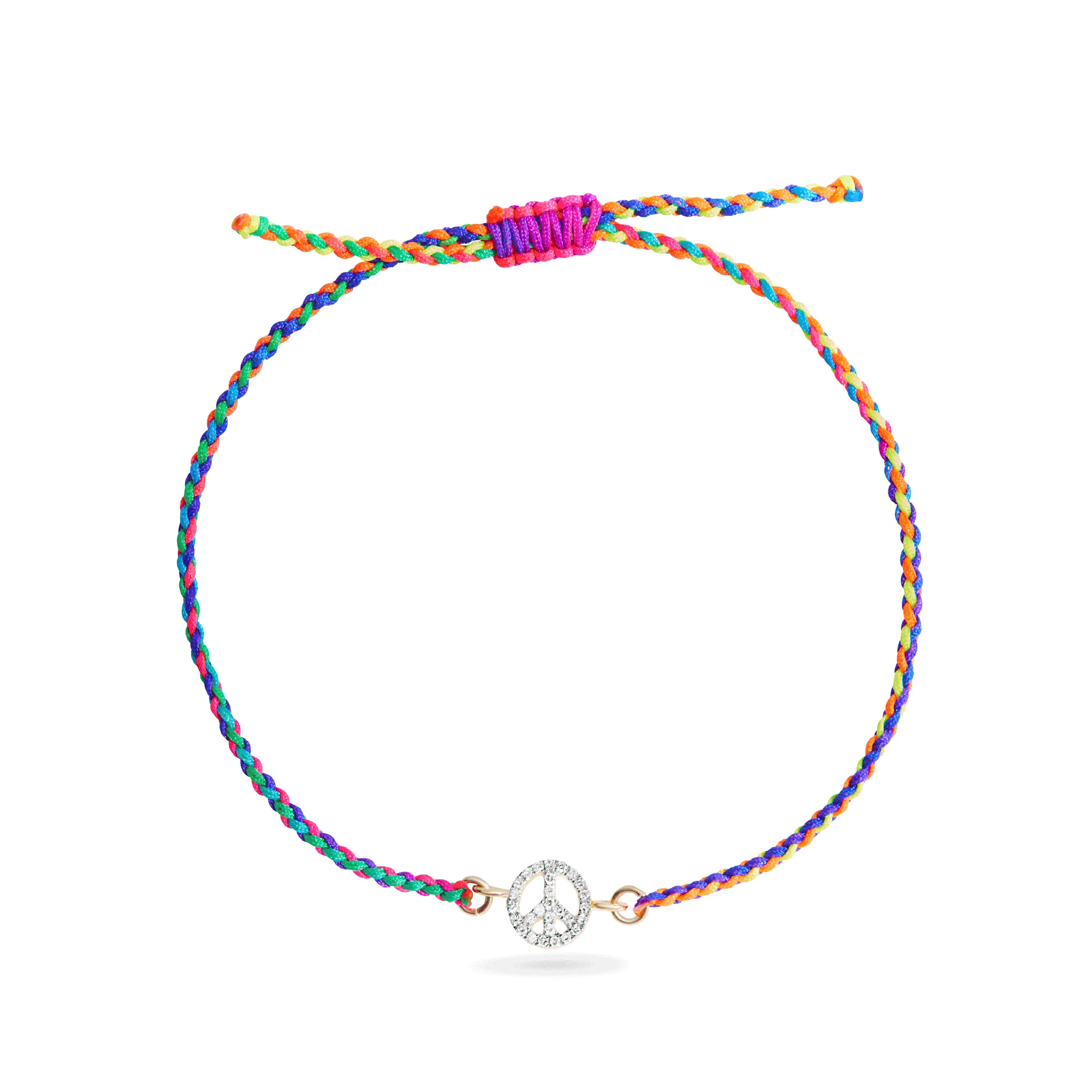Peace Out Pop Bracelet | 10K Yellow Gold | White Diamond
