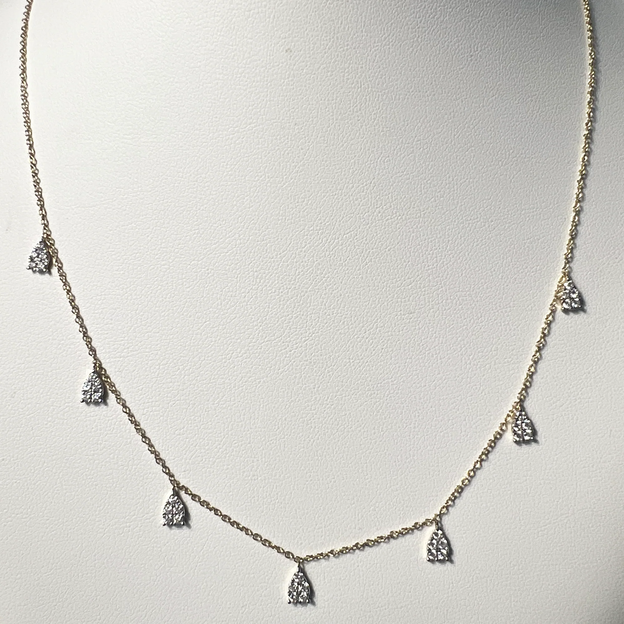 Pear Dangle Necklace | 14K Yellow Gold | 0.69 CTW (Approx) White Diamond