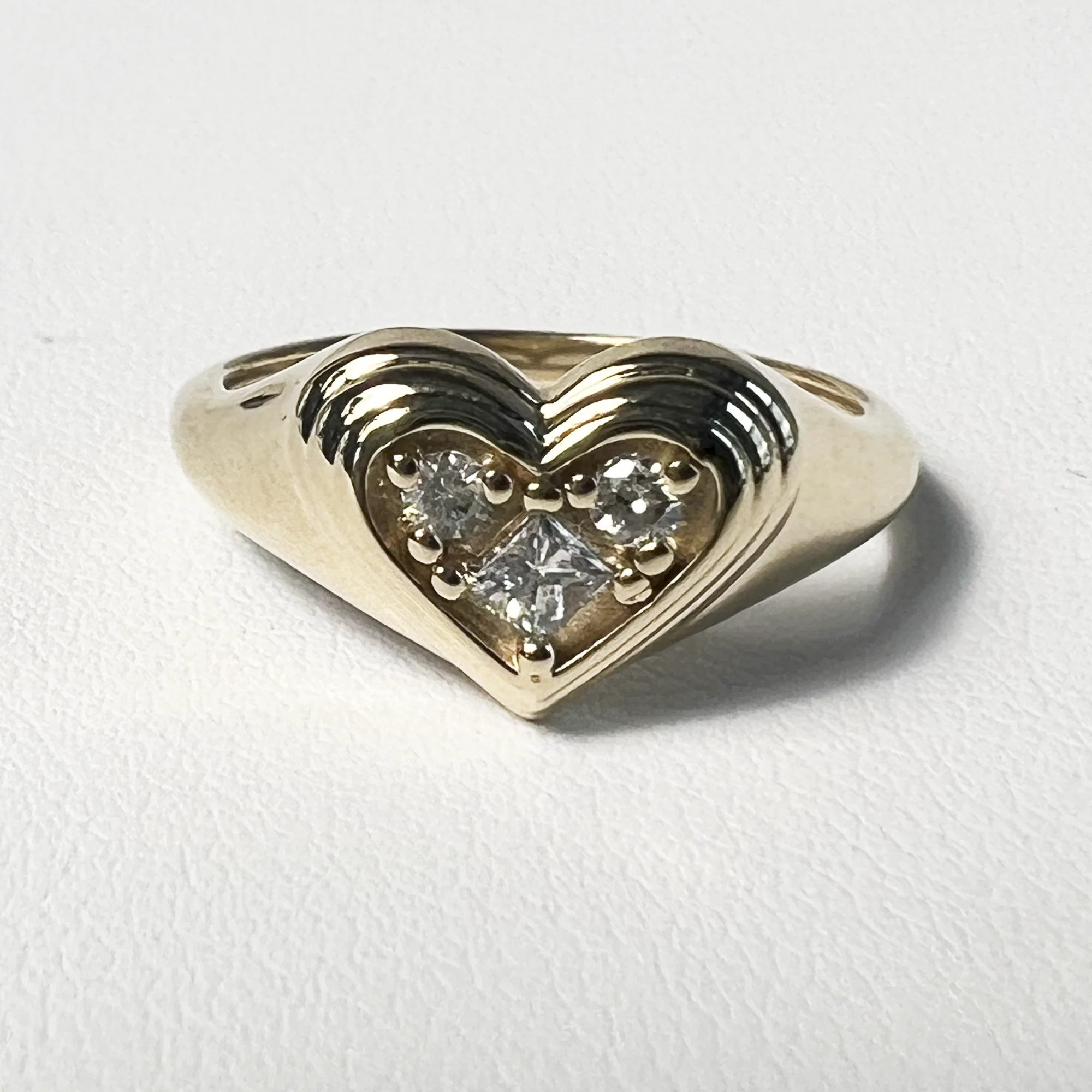 Piece of My Heart Diamond Signet Ring | 14K Yellow Gold | 0.38 CTW (Approx) White Diamond