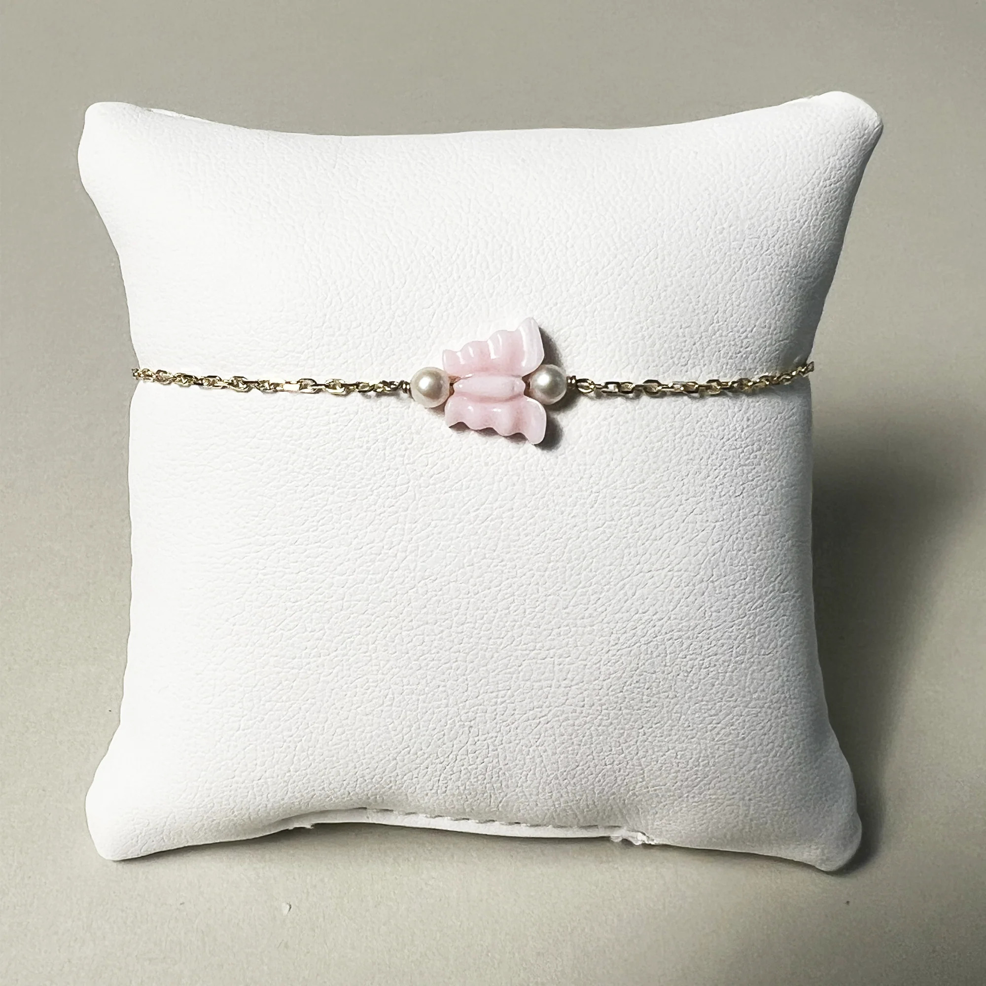 Pink Butterfly MOP Bracelet | 10K Yellow Gold | Pink Mother Of Pearl
