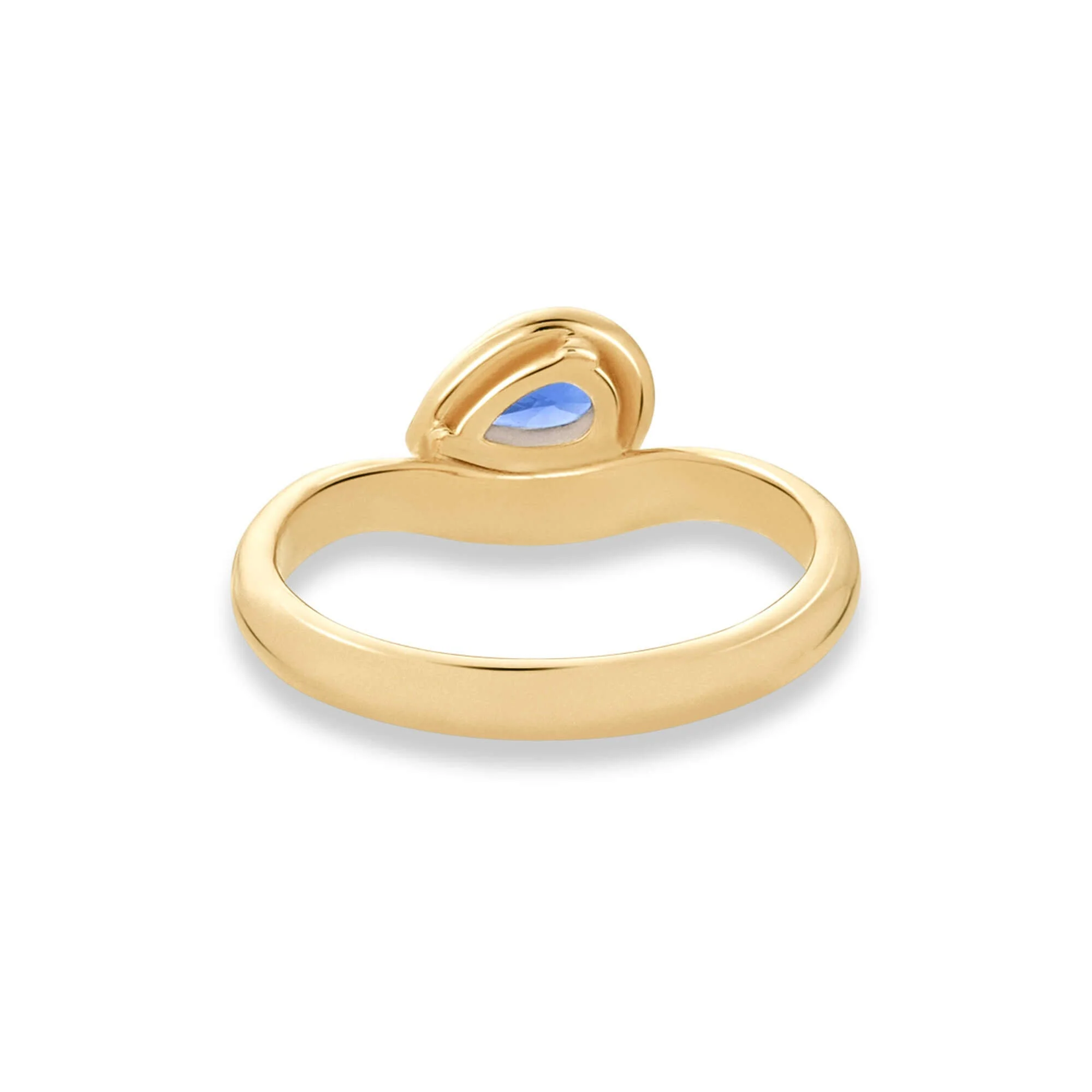 Raindrop Merge Ring | 10K Yellow Gold | Blue Raindrop Shape Sapphire