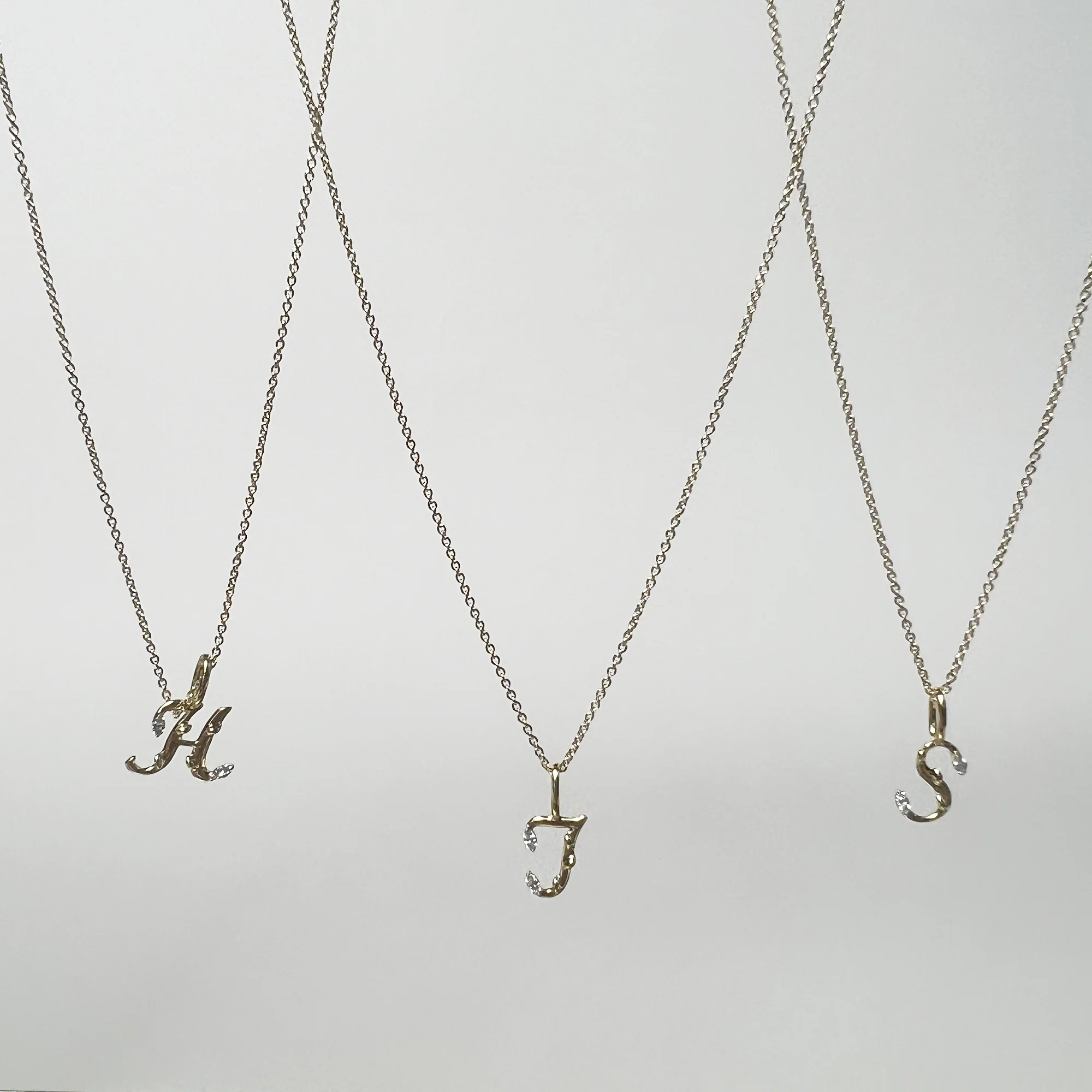 Secret Garden Initial Necklace | 10K Yellow Gold | 0.032 CTW (Approx) White Diamond