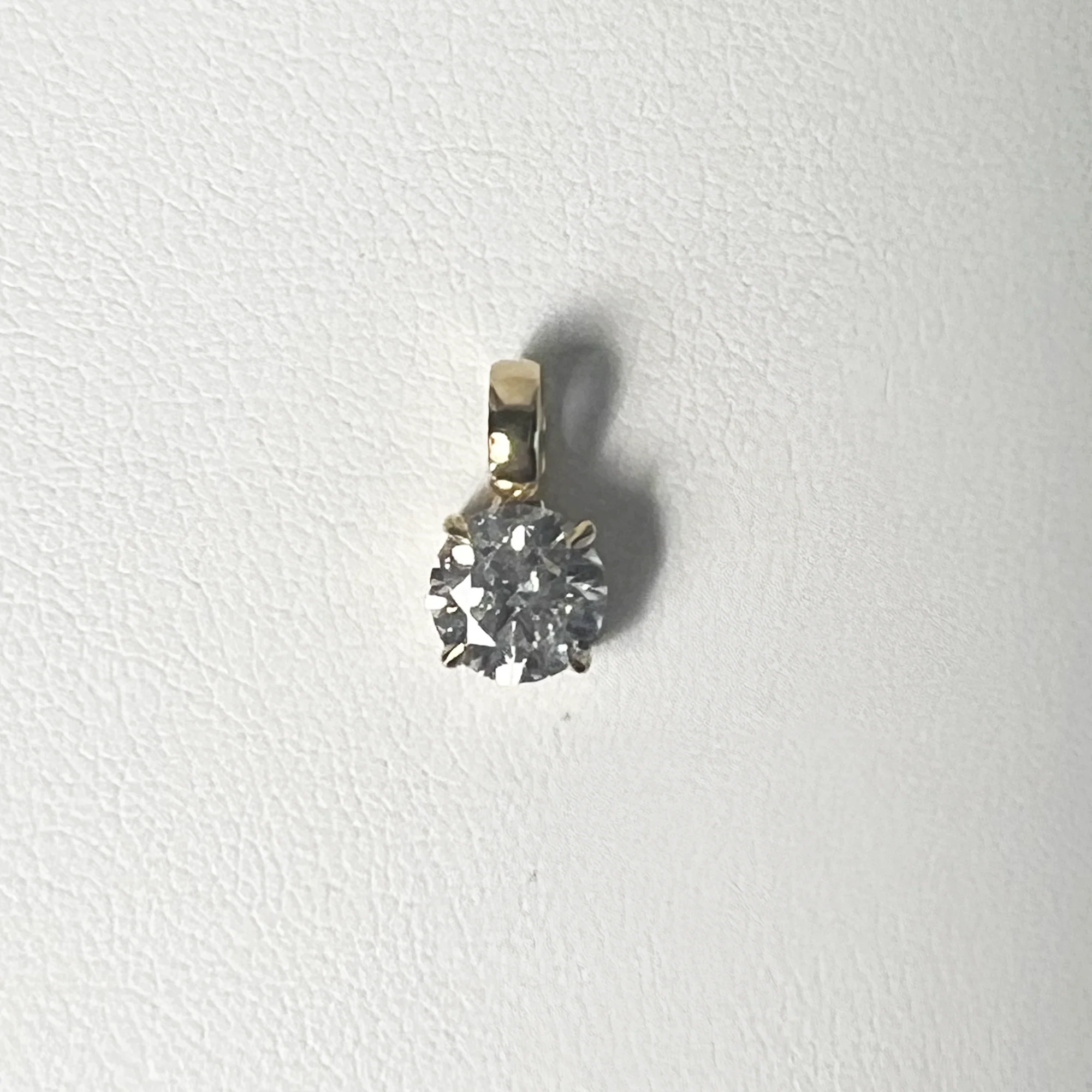 Solitaire Diamond Charm | 14K Yellow Gold | White Lab Diamond