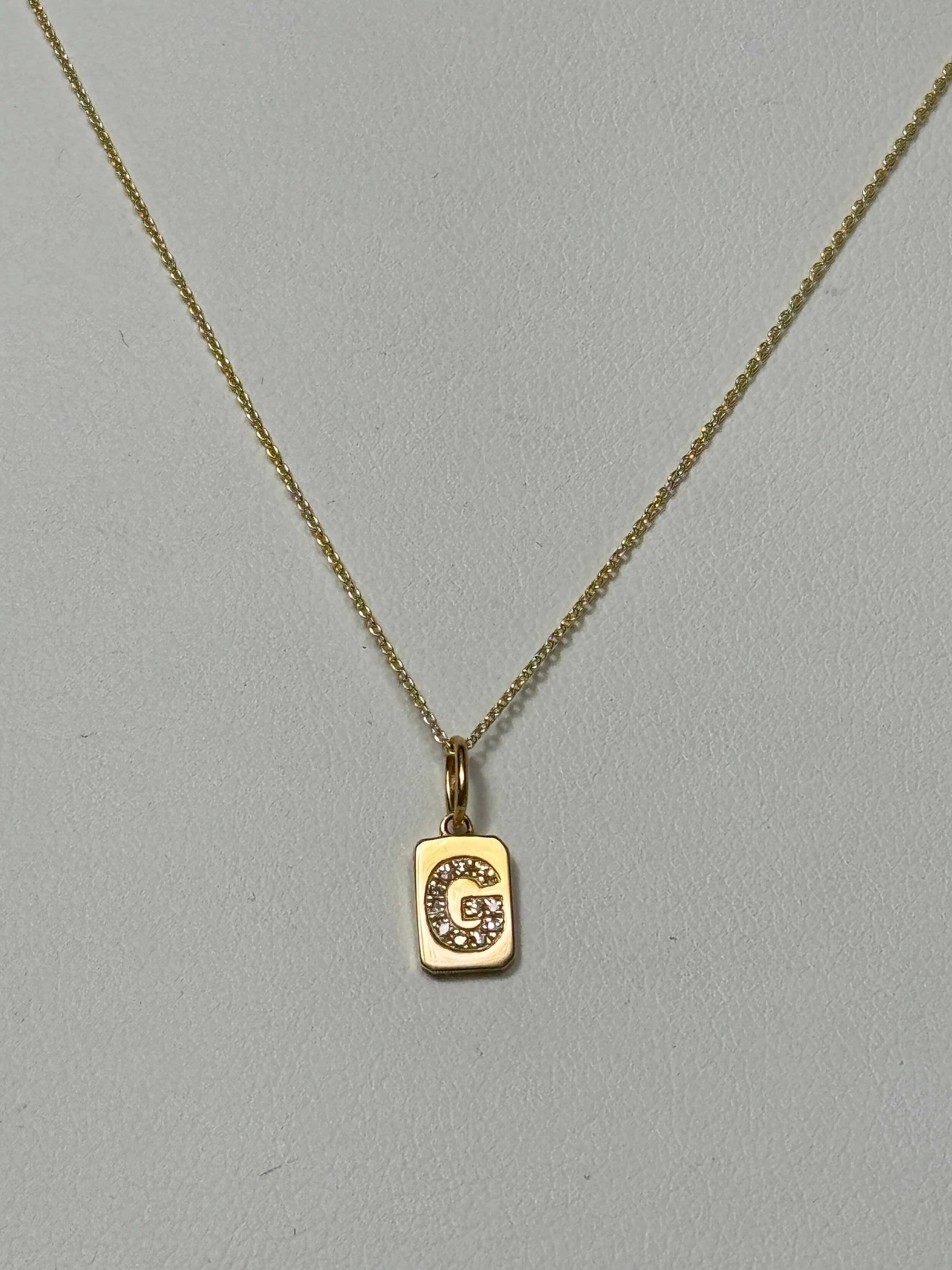 Spell It Out Diamond Initial Dog Tag Necklace | 14K Yellow Gold - Image 3