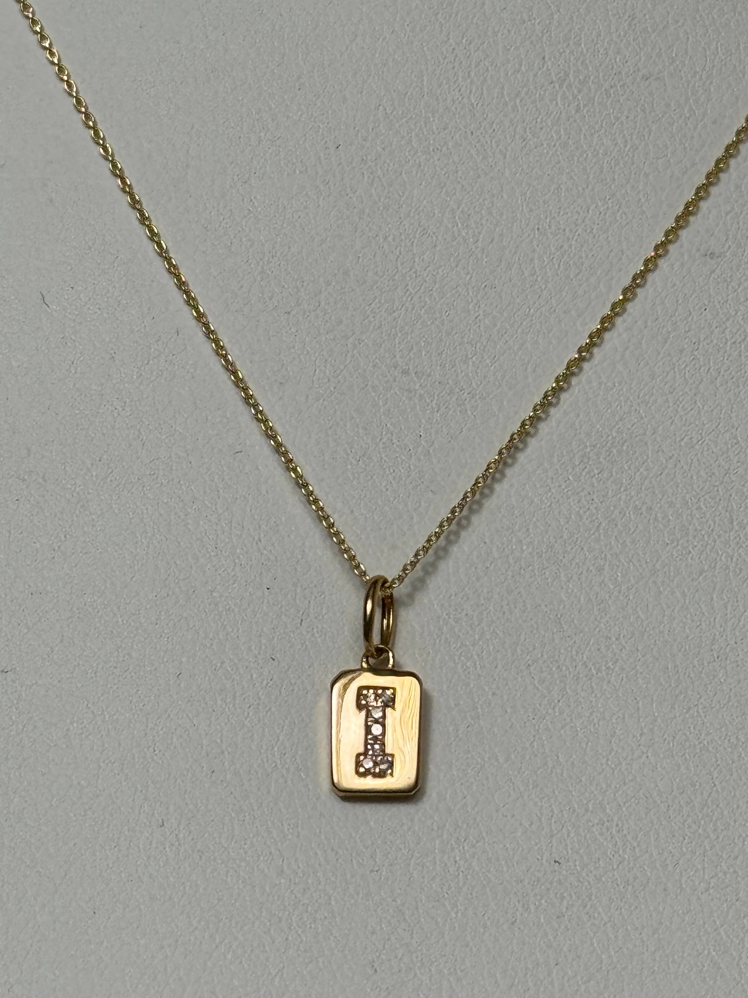 Spell It Out Diamond Initial Dog Tag Necklace | 14K Yellow Gold - Image 5