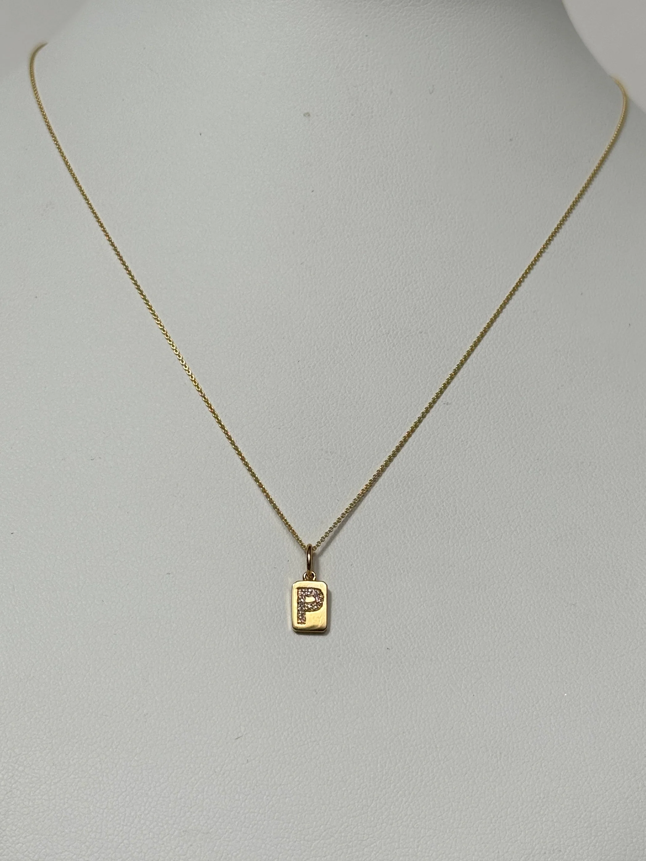 Spell It Out Diamond Initial Dog Tag Necklace | 14K Yellow Gold - Image 7
