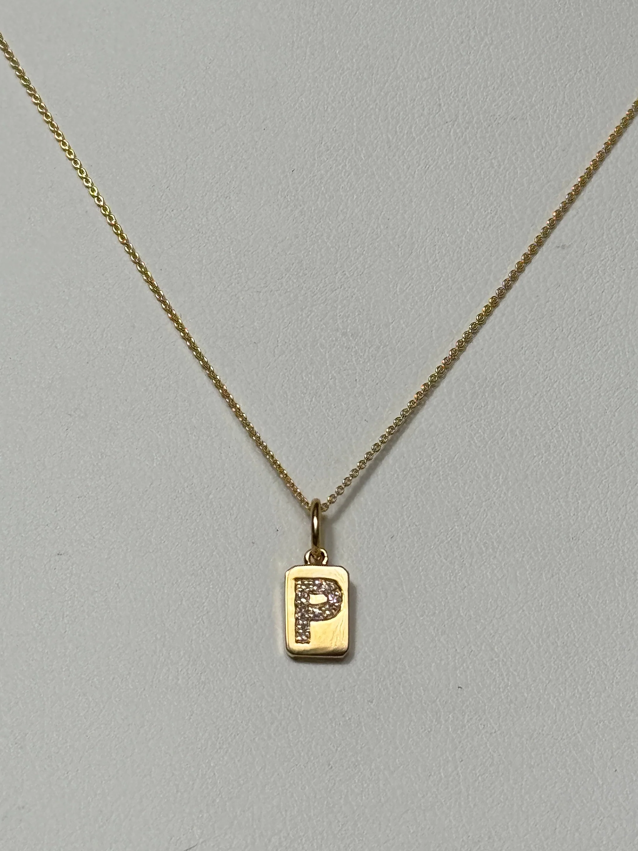 Spell It Out Diamond Initial Dog Tag Necklace | 14K Yellow Gold - Image 8
