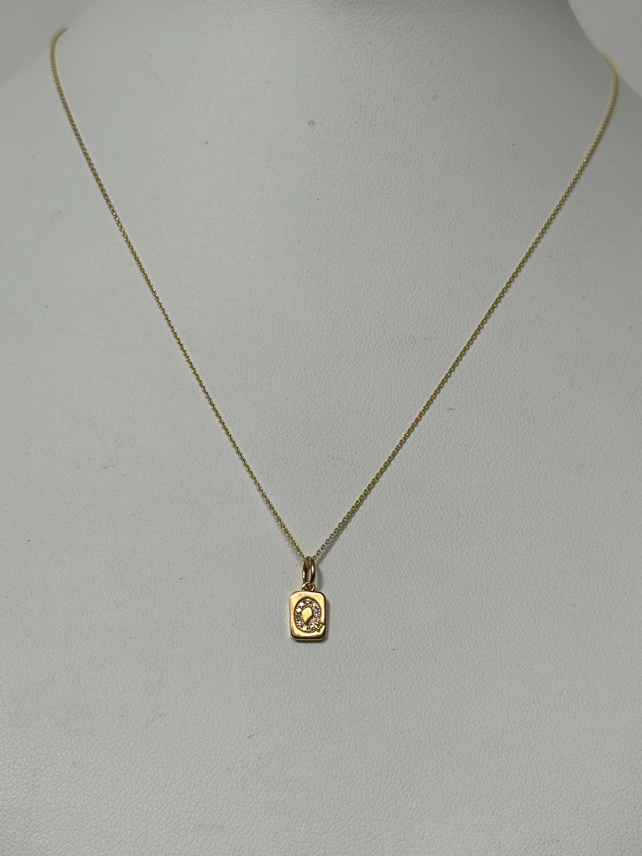 Spell It Out Diamond Initial Dog Tag Necklace | 14K Yellow Gold - Image 9