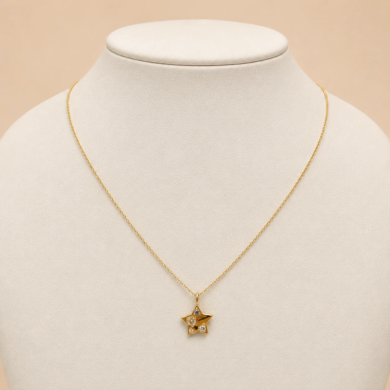 Star Gemstone Necklace | 10K Yellow Gold