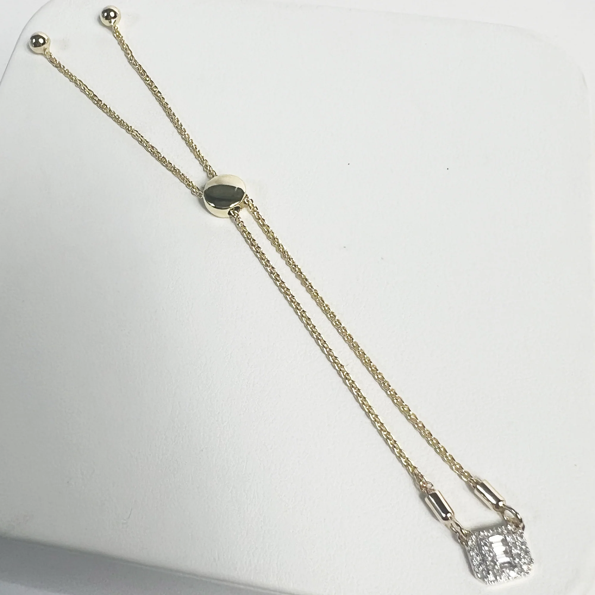 Strength in Solitude Diamond Slider Bracelet | 10K Yellow Gold | 0.12 CTW White Diamond