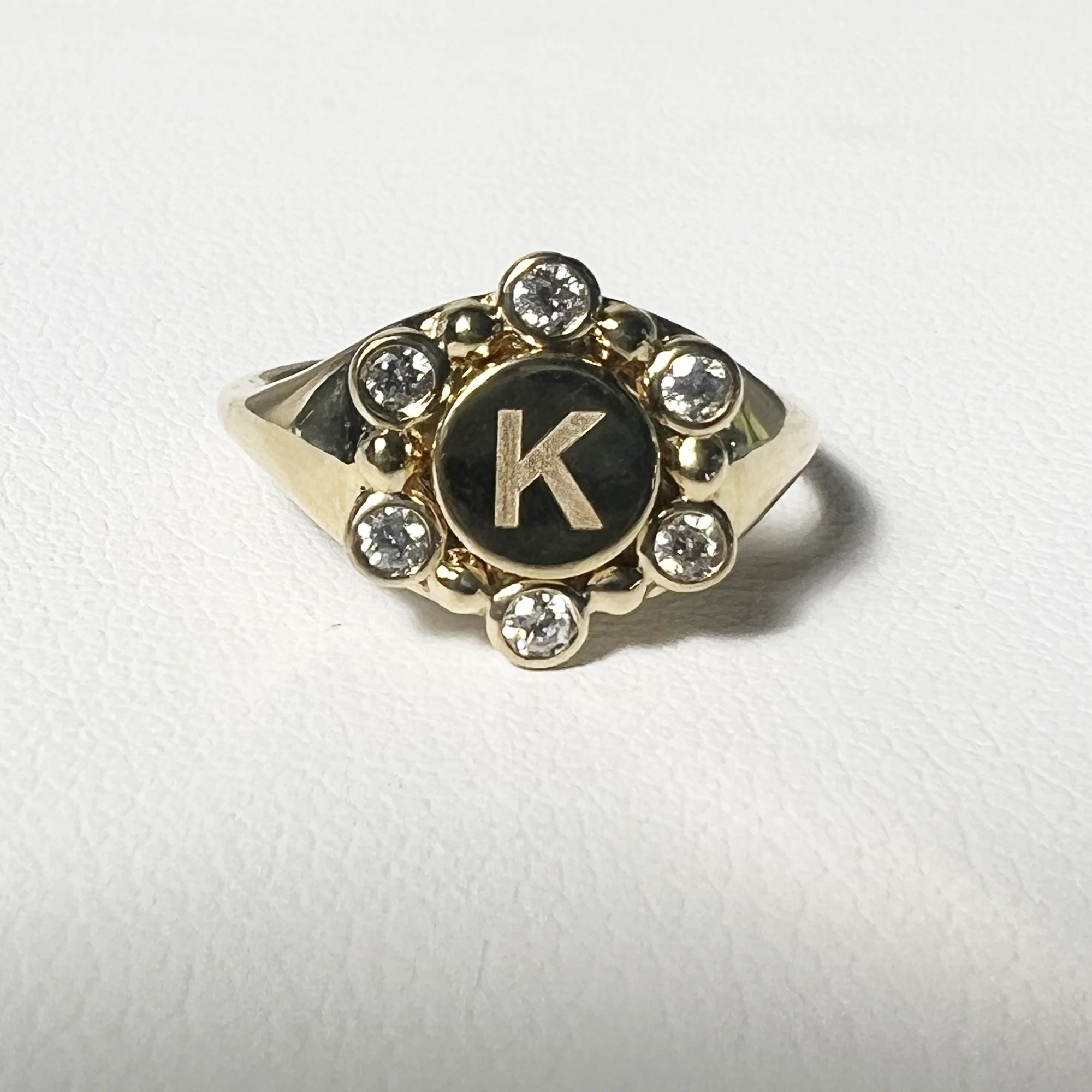 Sun Pinky Ring | 10K Yellow Gold | 0.13 CTW (Approx) White Diamond