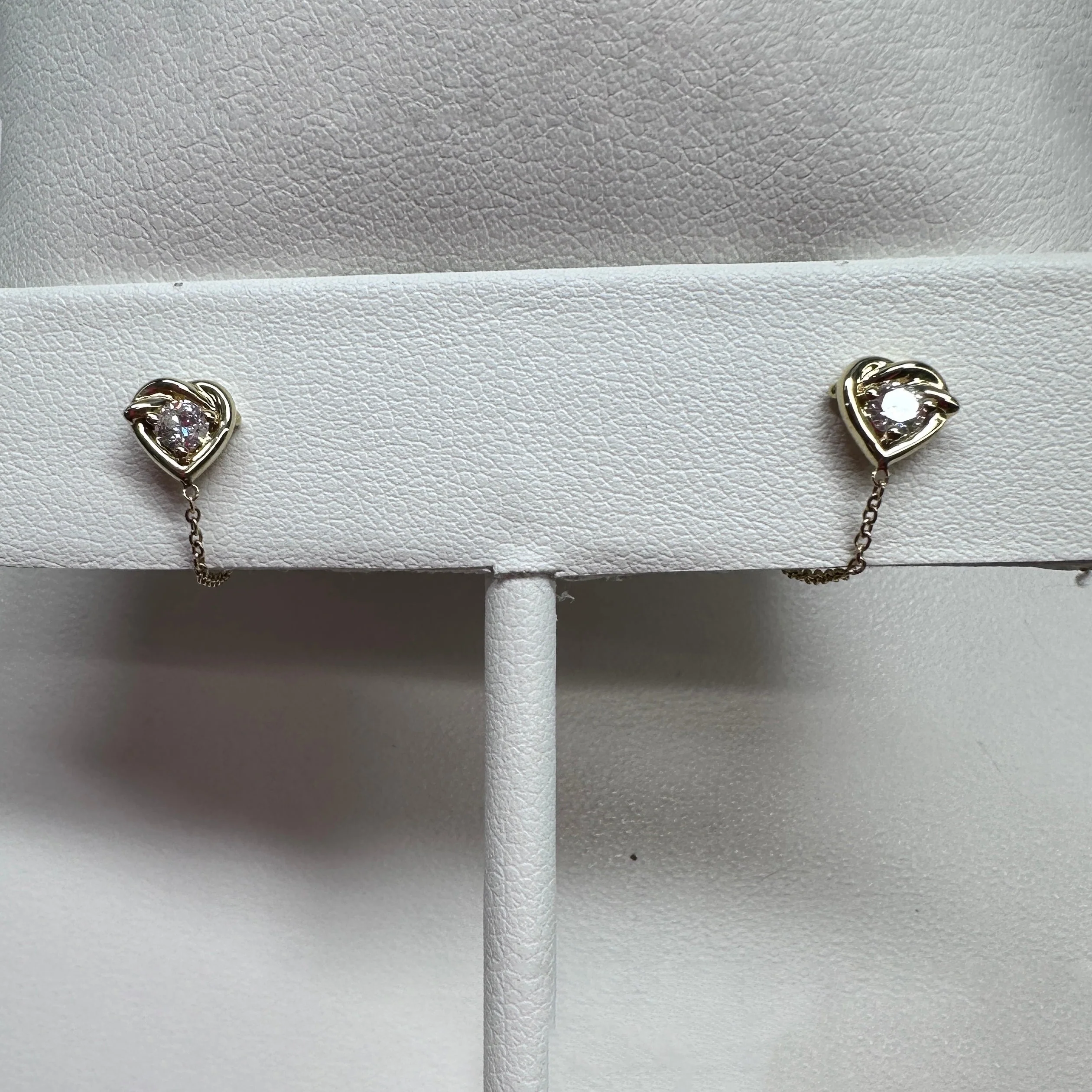 Tie the Knot Diamond Chained Earrings | 10K Yellow Gold | 0.22 CTW (Approx) White Diamond