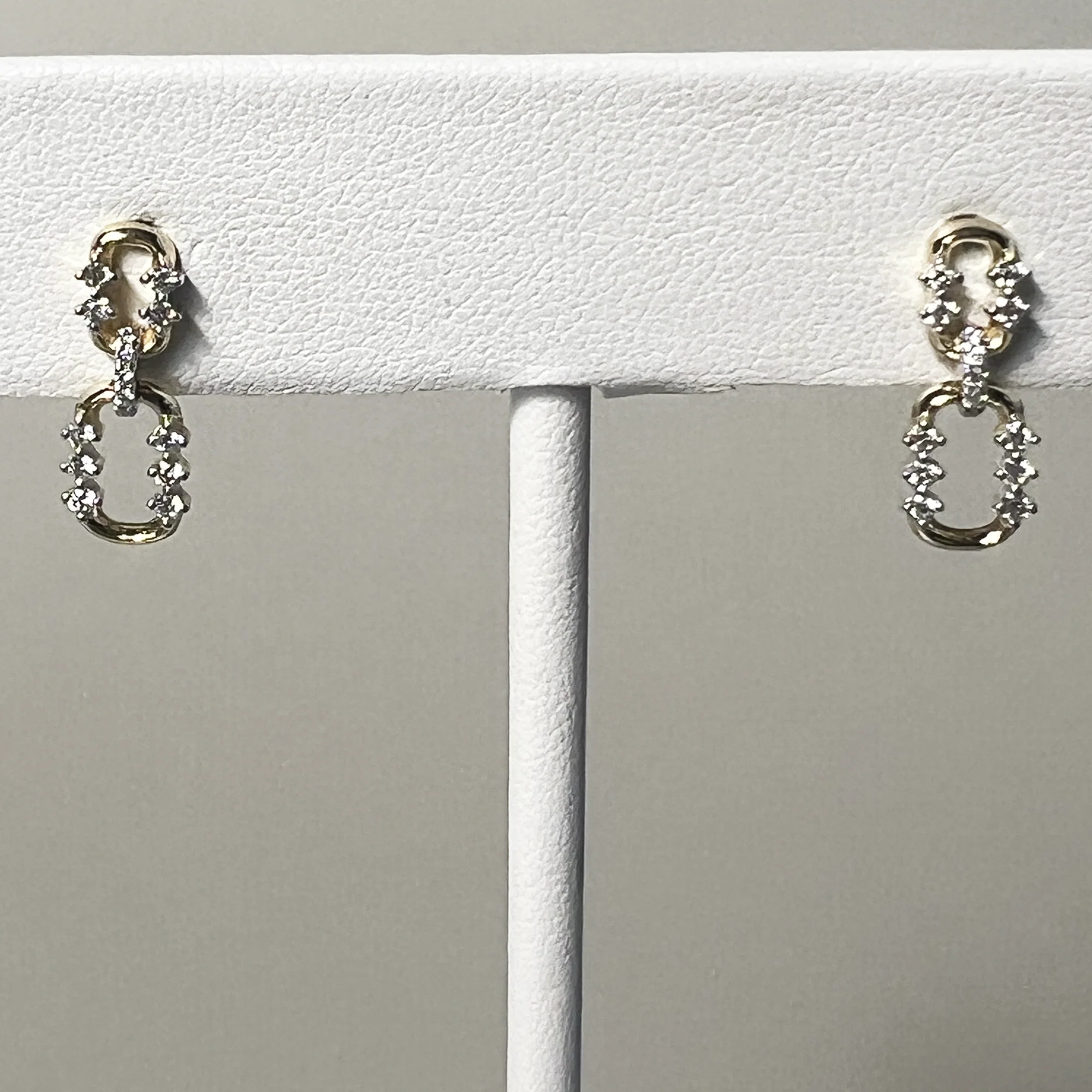 Two Links Diamond Earrings | 10K Yellow Gold | 0.30 CTW (Approx) White Diamond