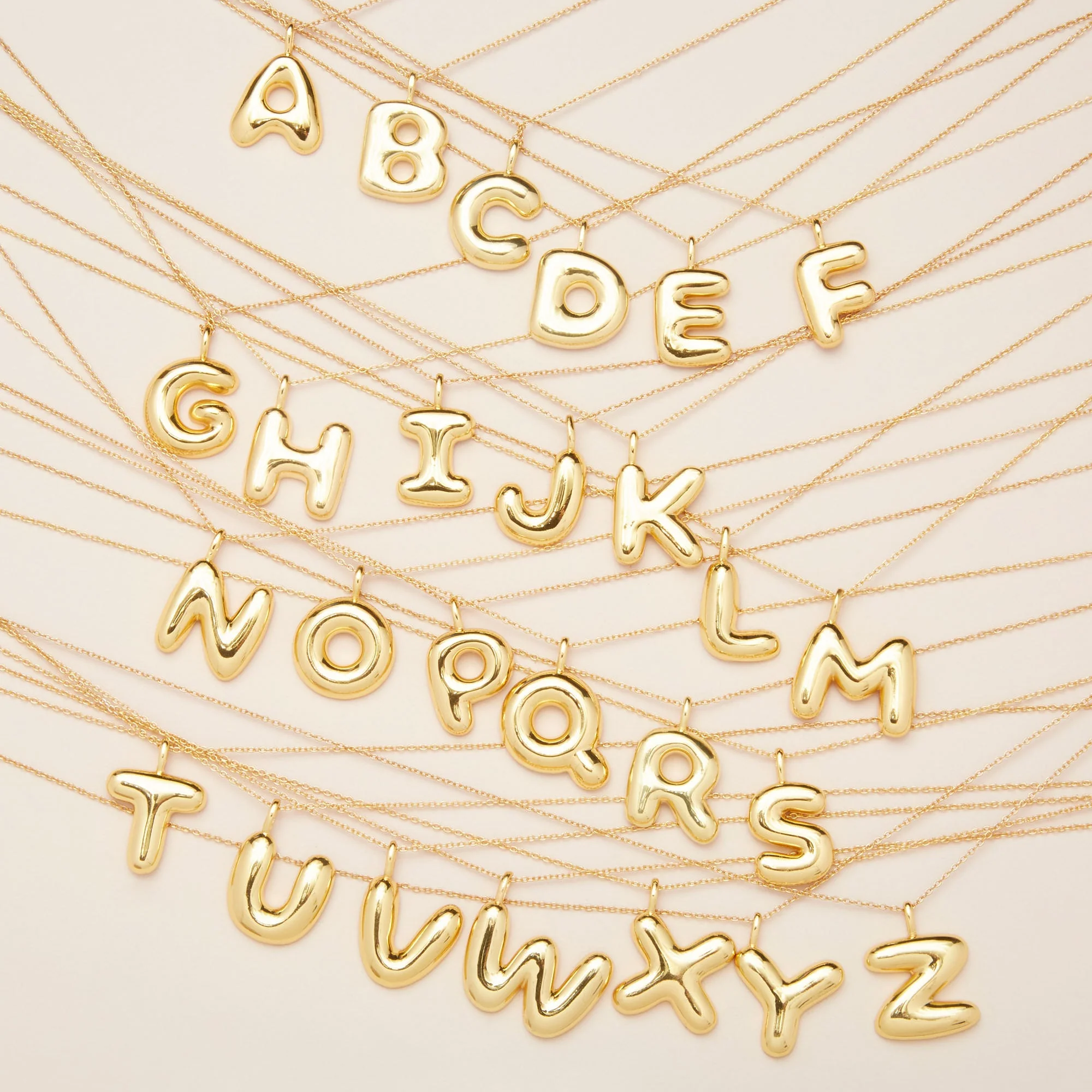 XL Bubble Tea Initial Necklace | Gold Vermeil