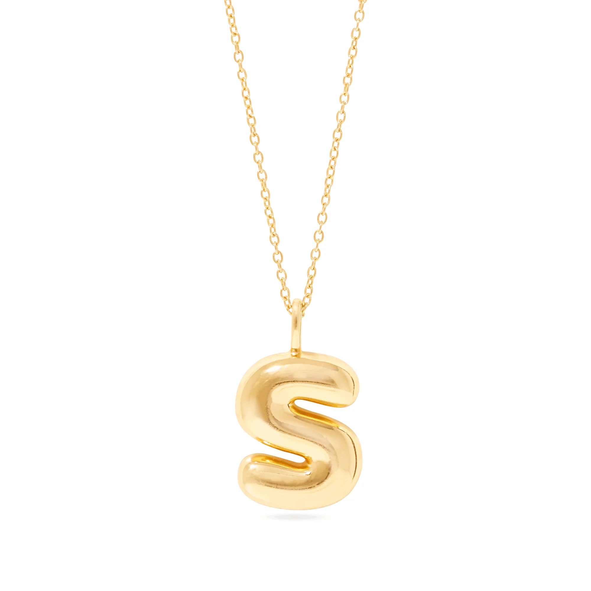 XL Bubble Tea Initial Necklace | Gold Vermeil - Image 2