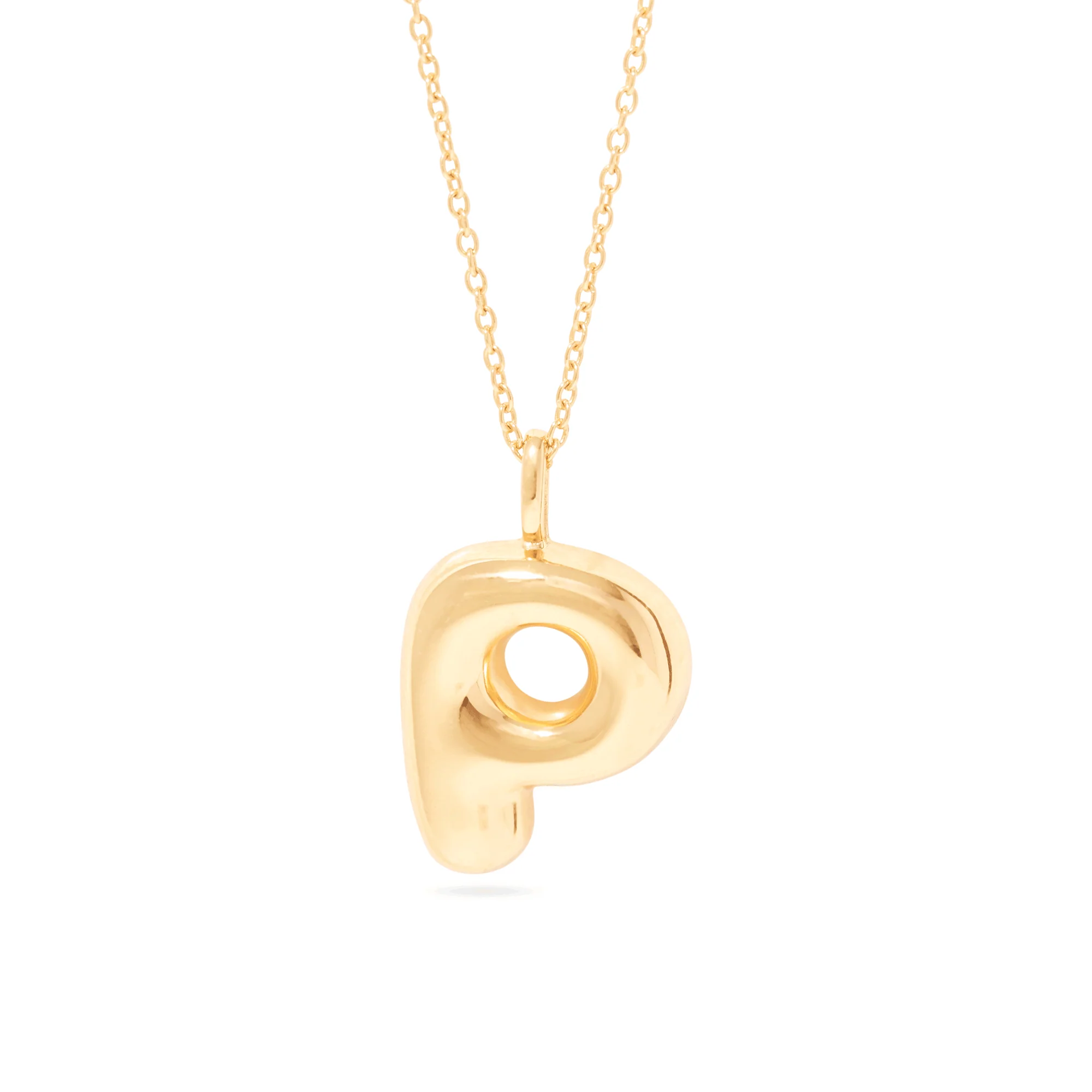 XL Bubble Tea Initial Necklace | Gold Vermeil - Image 6