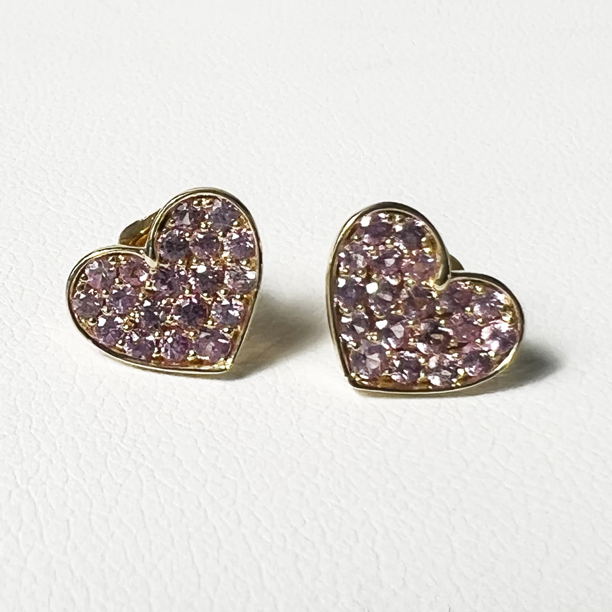 You're Making Me Blush Stud | 10K Yellow Gold | Pink Sapphire/Red Ruby