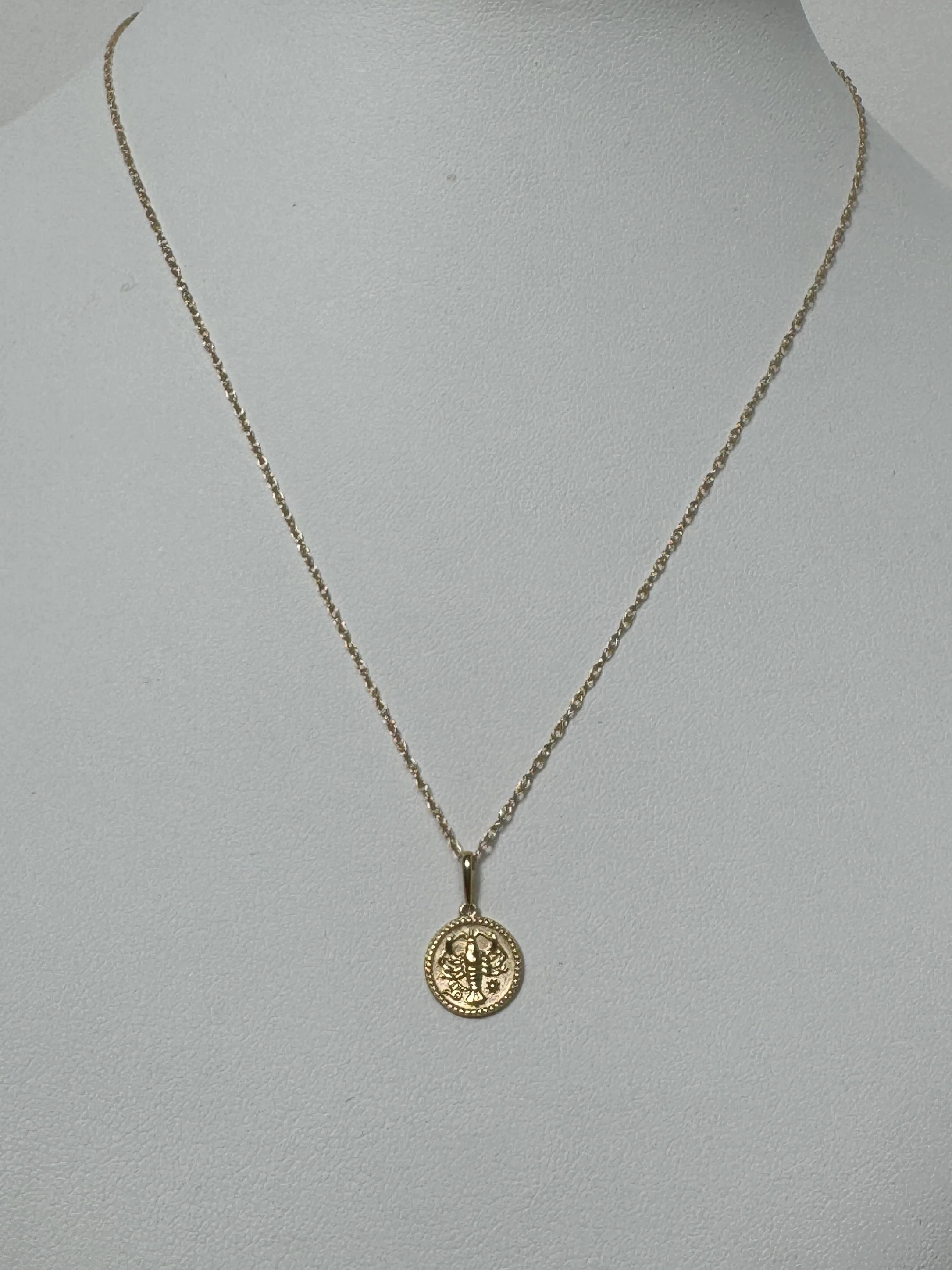 Zodiac Coin Pendant Necklace | 10K Yellow Gold - Image 4