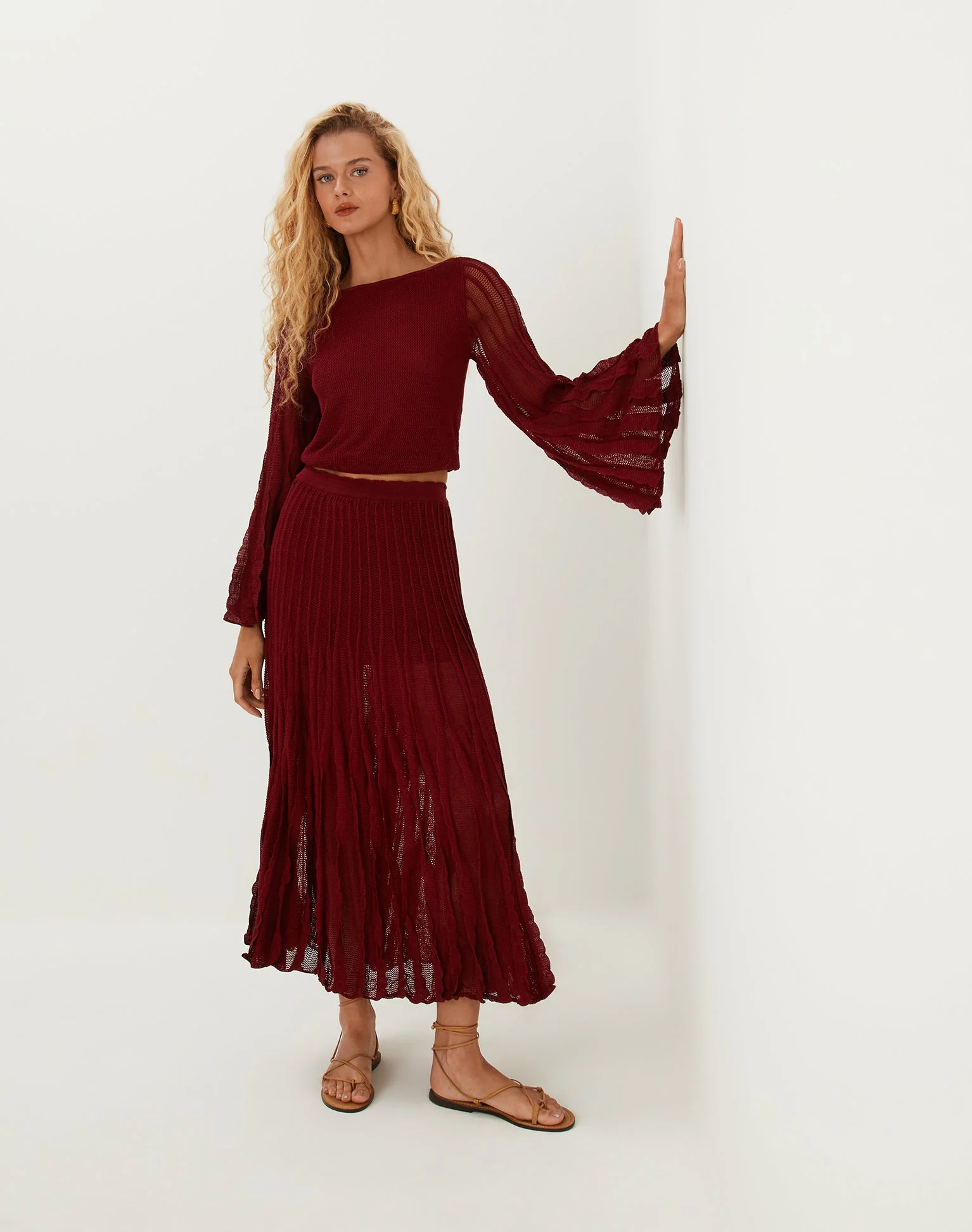 Knit Celina Bell Sleeve Top | Ponche - Image 2
