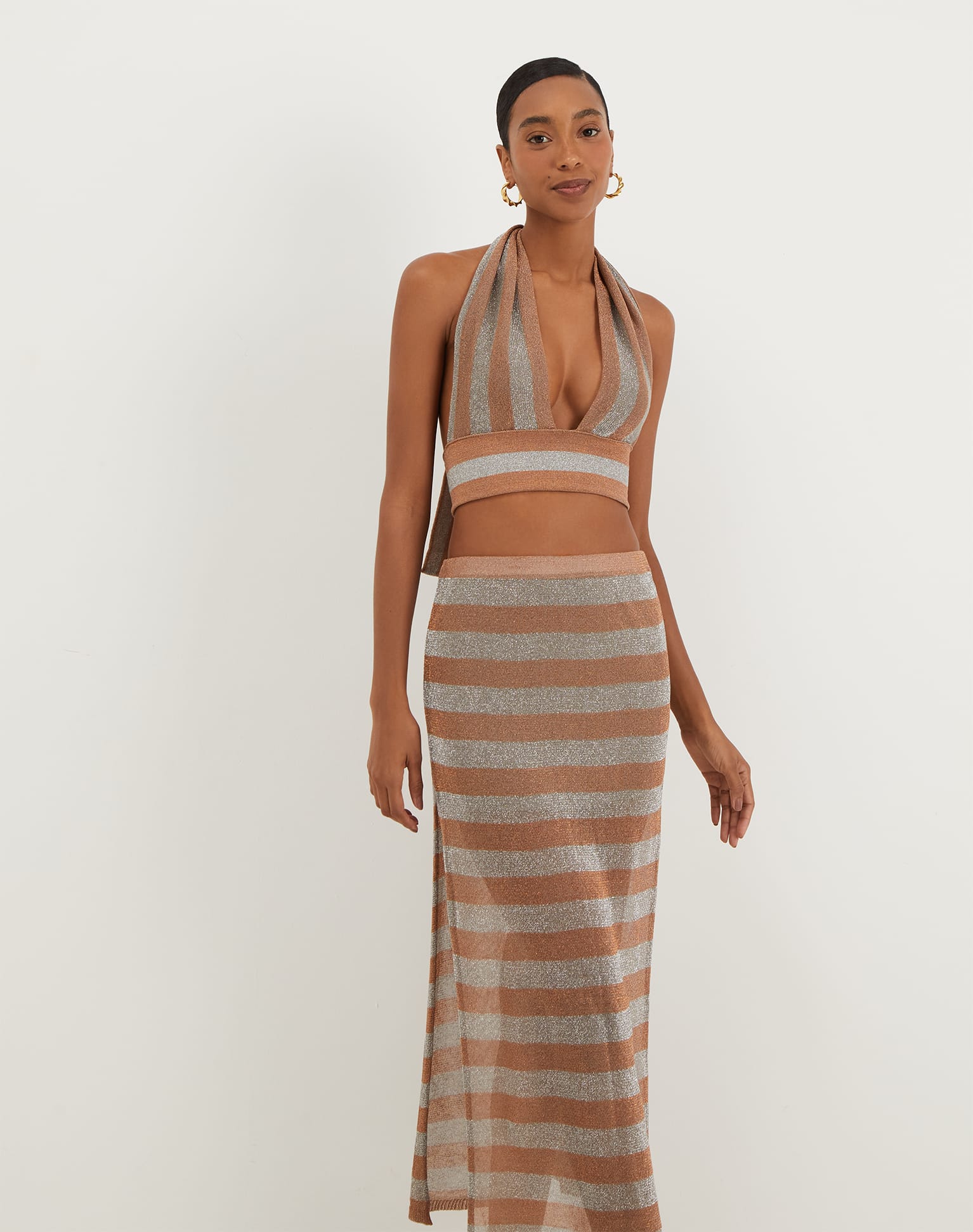 Knit Luna Halter Top | Striped Eclair - Image 7