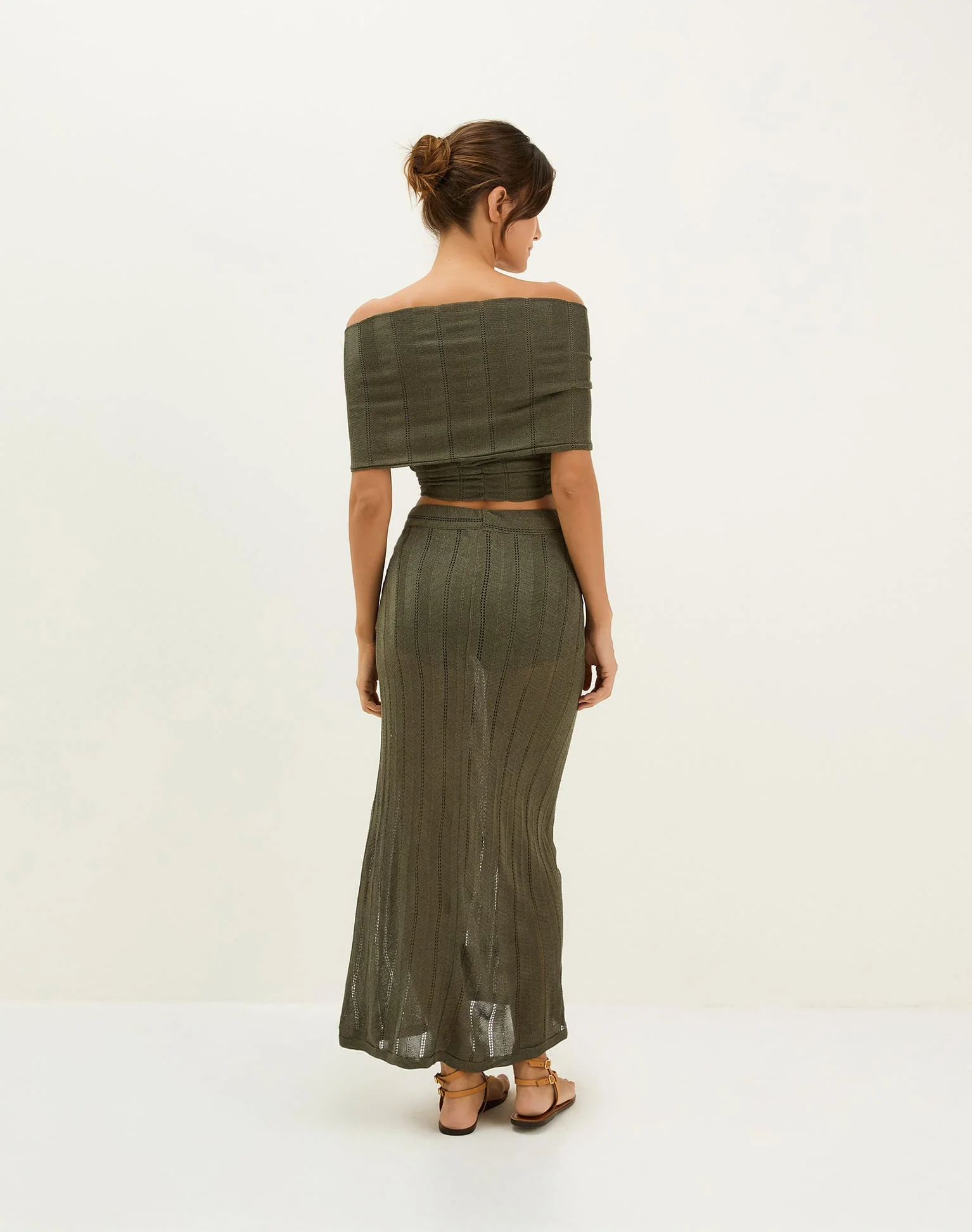 Knit Solaro Bardot Top | Evergreen - Image 3