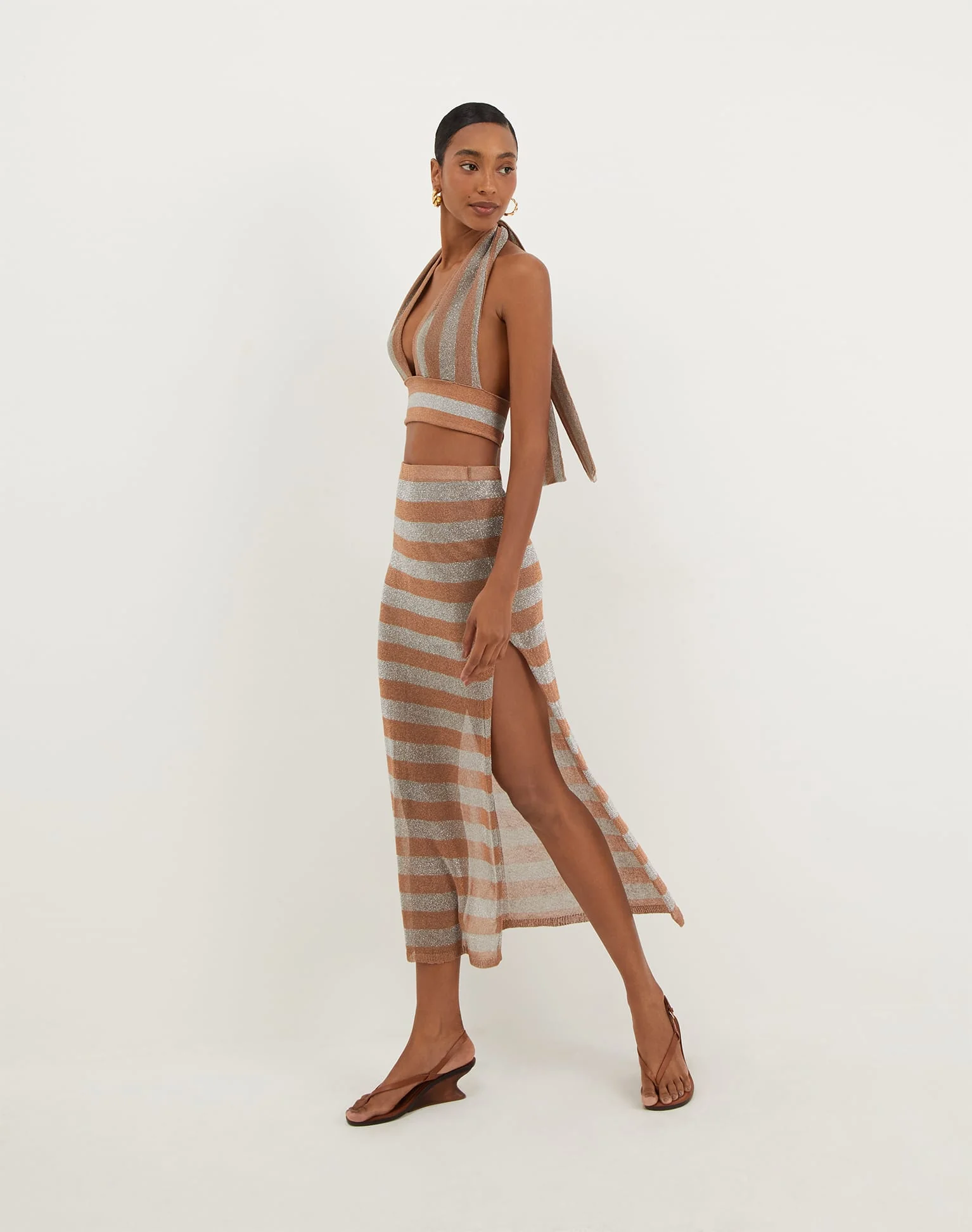 Knit Luna Long Skirt | Striped Eclair - Image 8