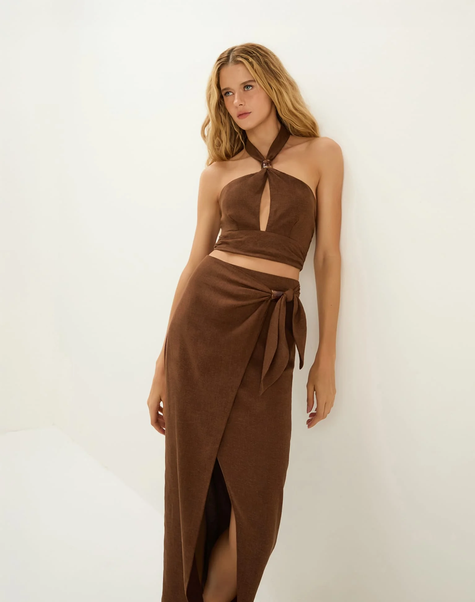 Luna Midi Skirt | Brown - Image 5