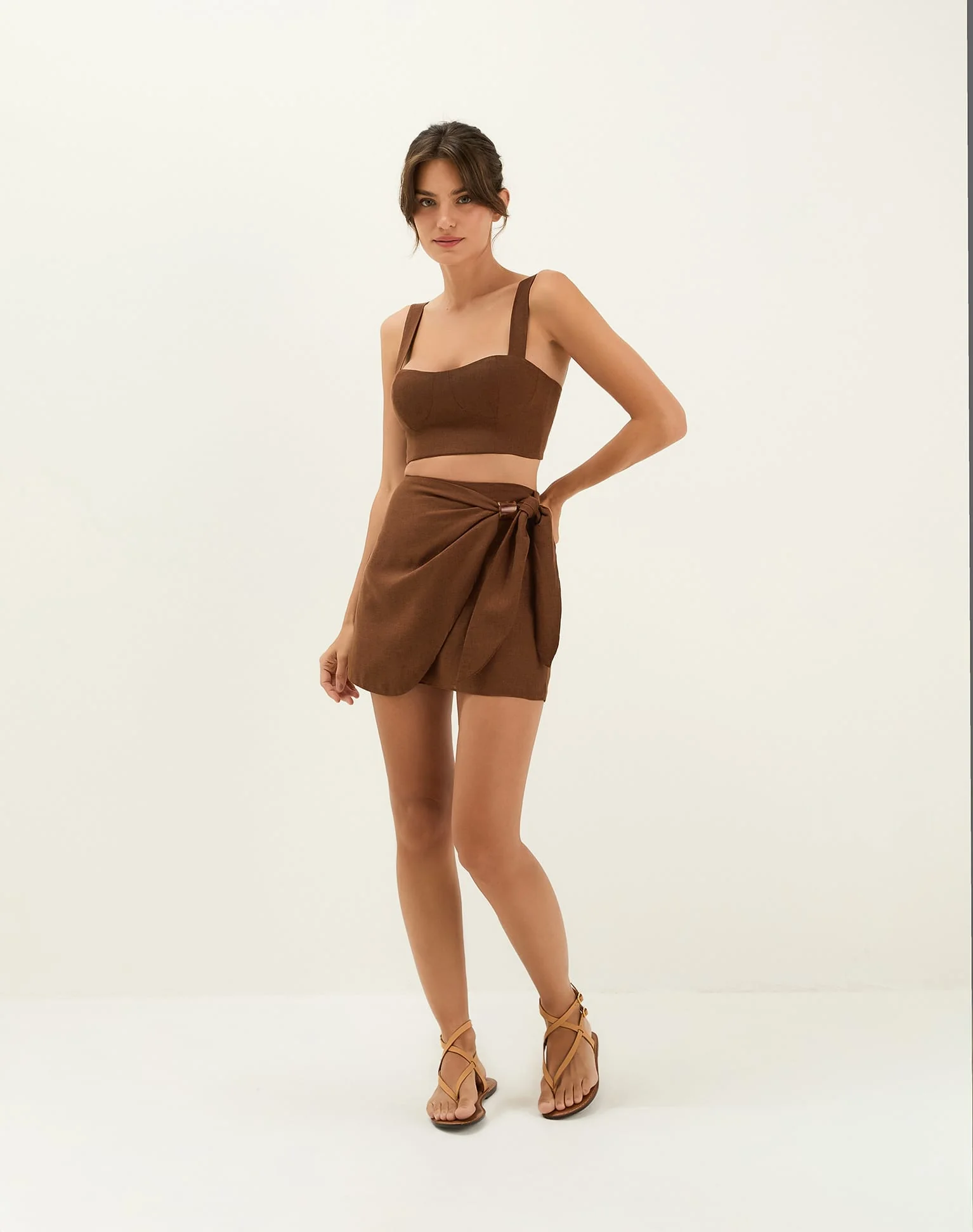 Luna Mini Skirt | Brown - Image 10