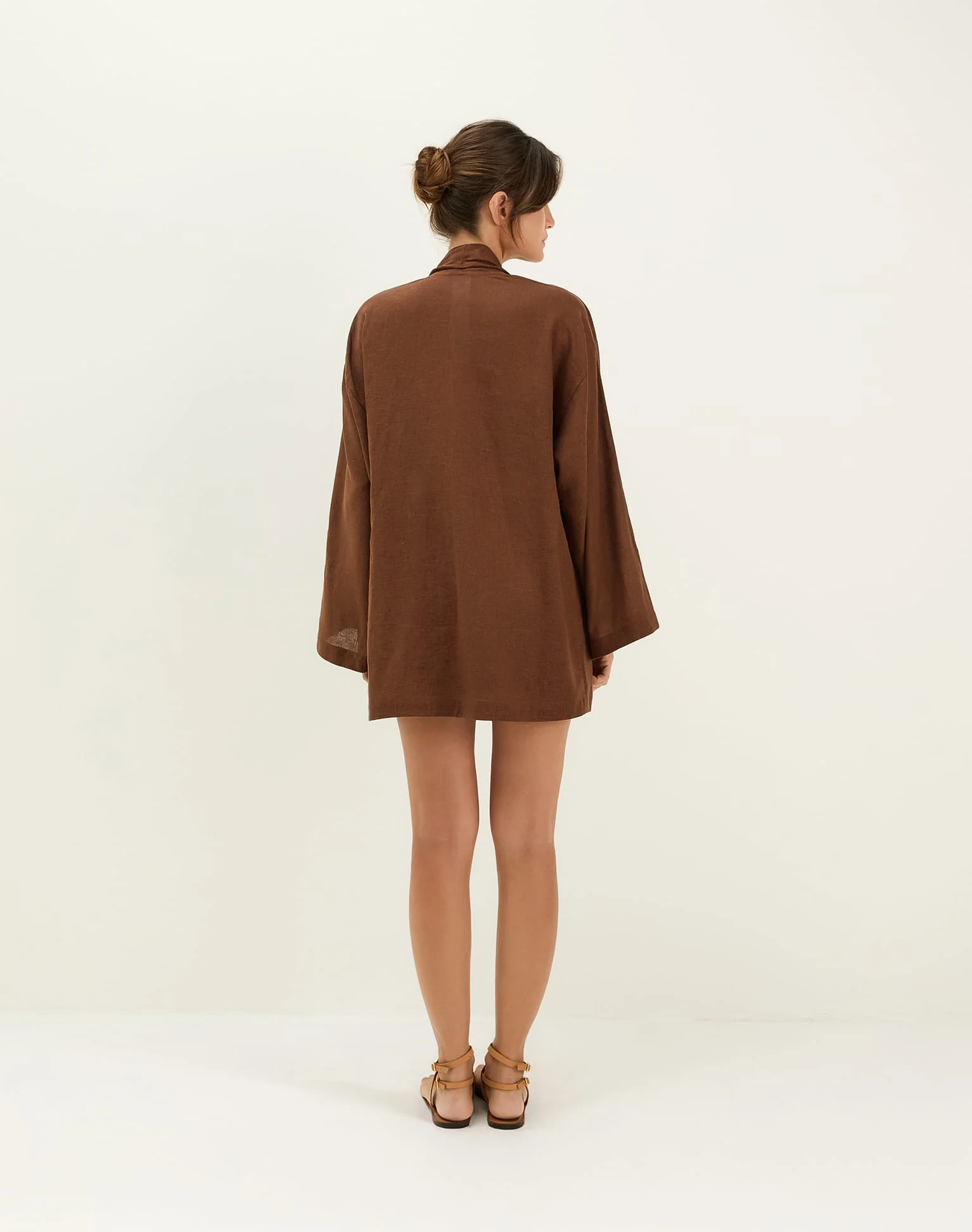 Luna Short Kimono | Brown - Image 3