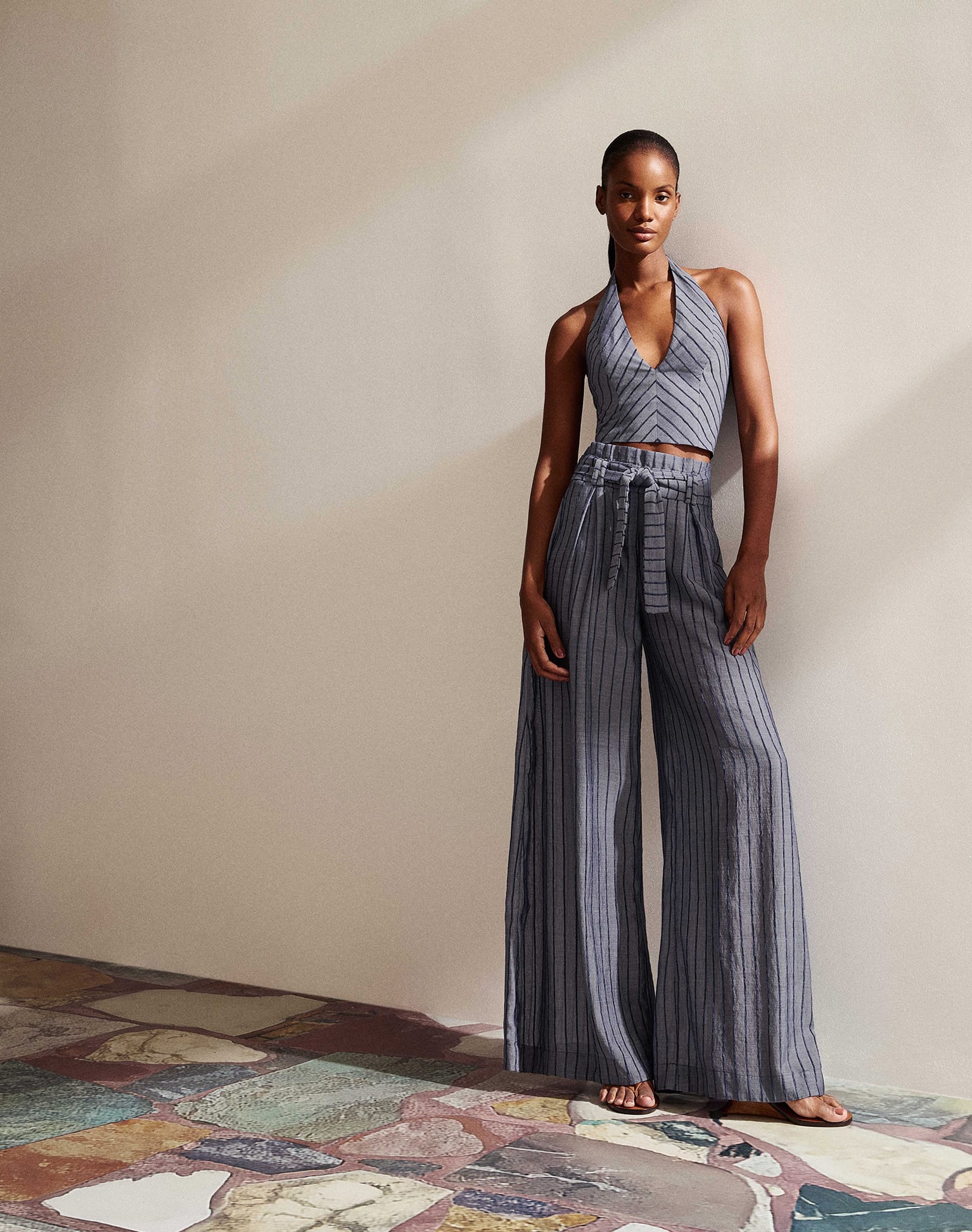 Lysa Palazzo Pants | Sailboat Pinstripe - Image 3