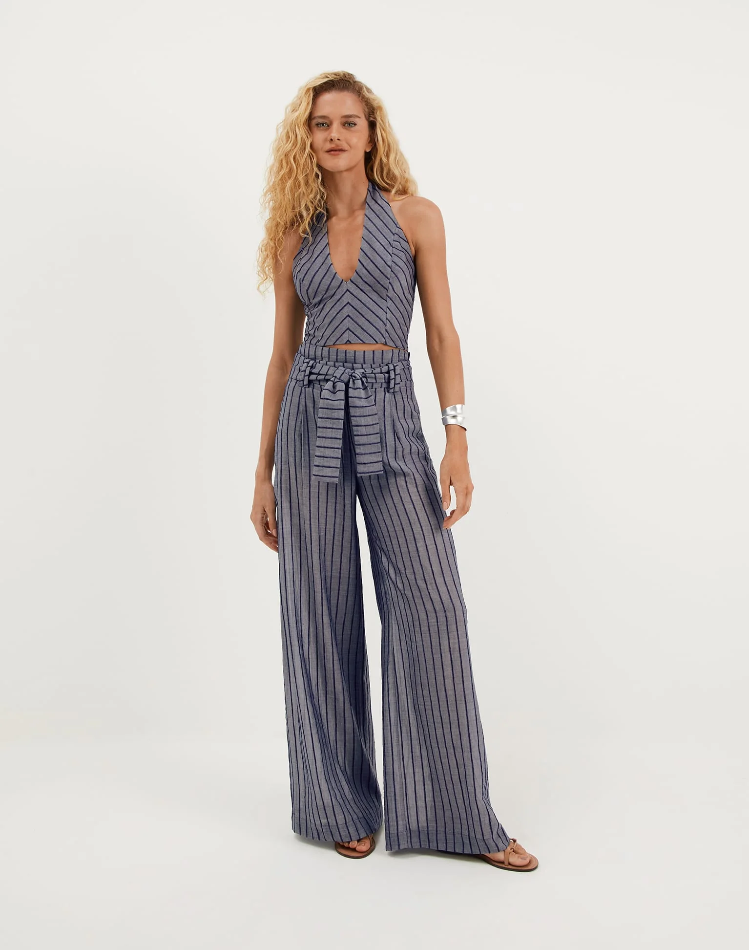 Lysa Palazzo Pants | Sailboat Pinstripe - Image 8