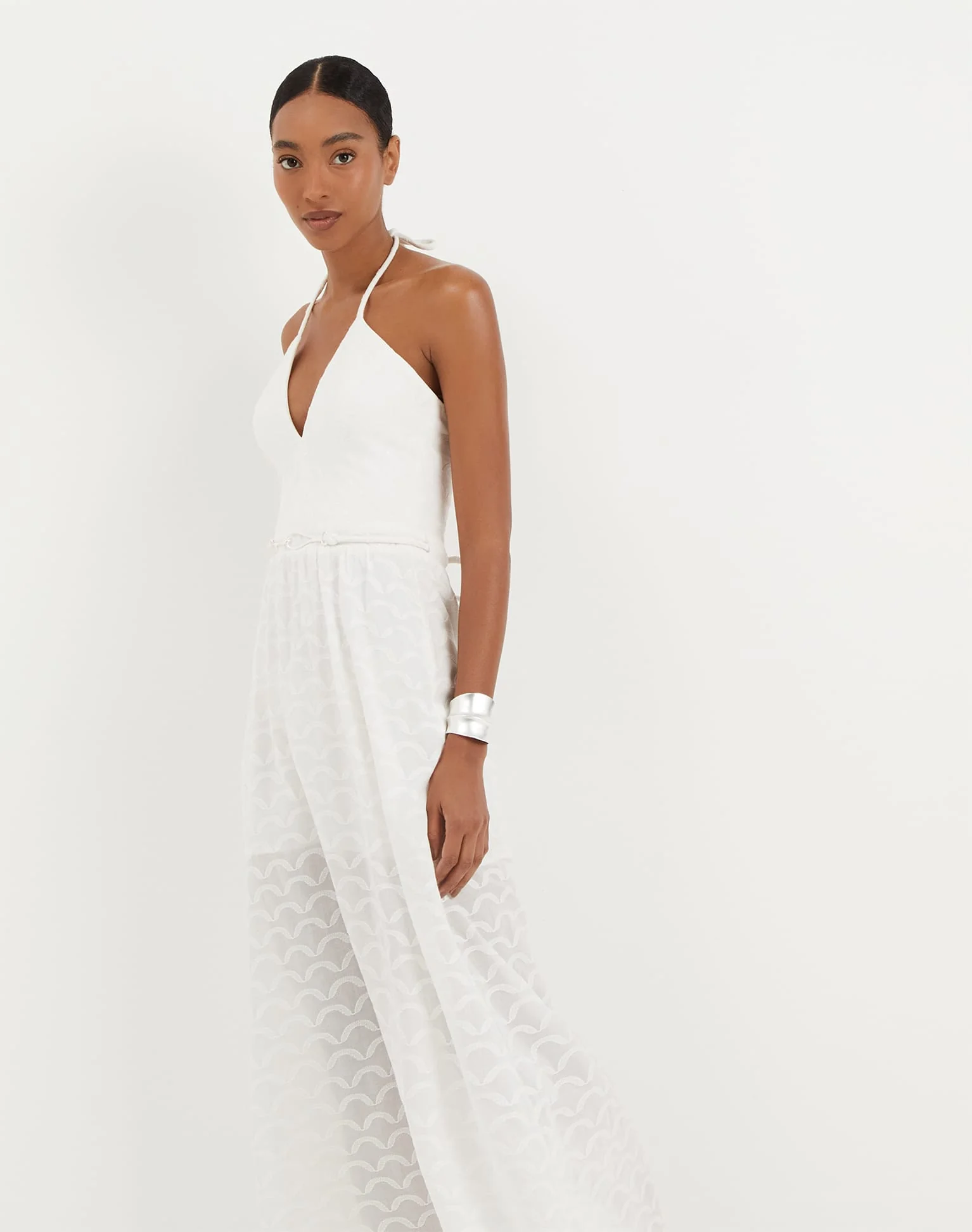 Marina Long Dress | Off White - Image 4