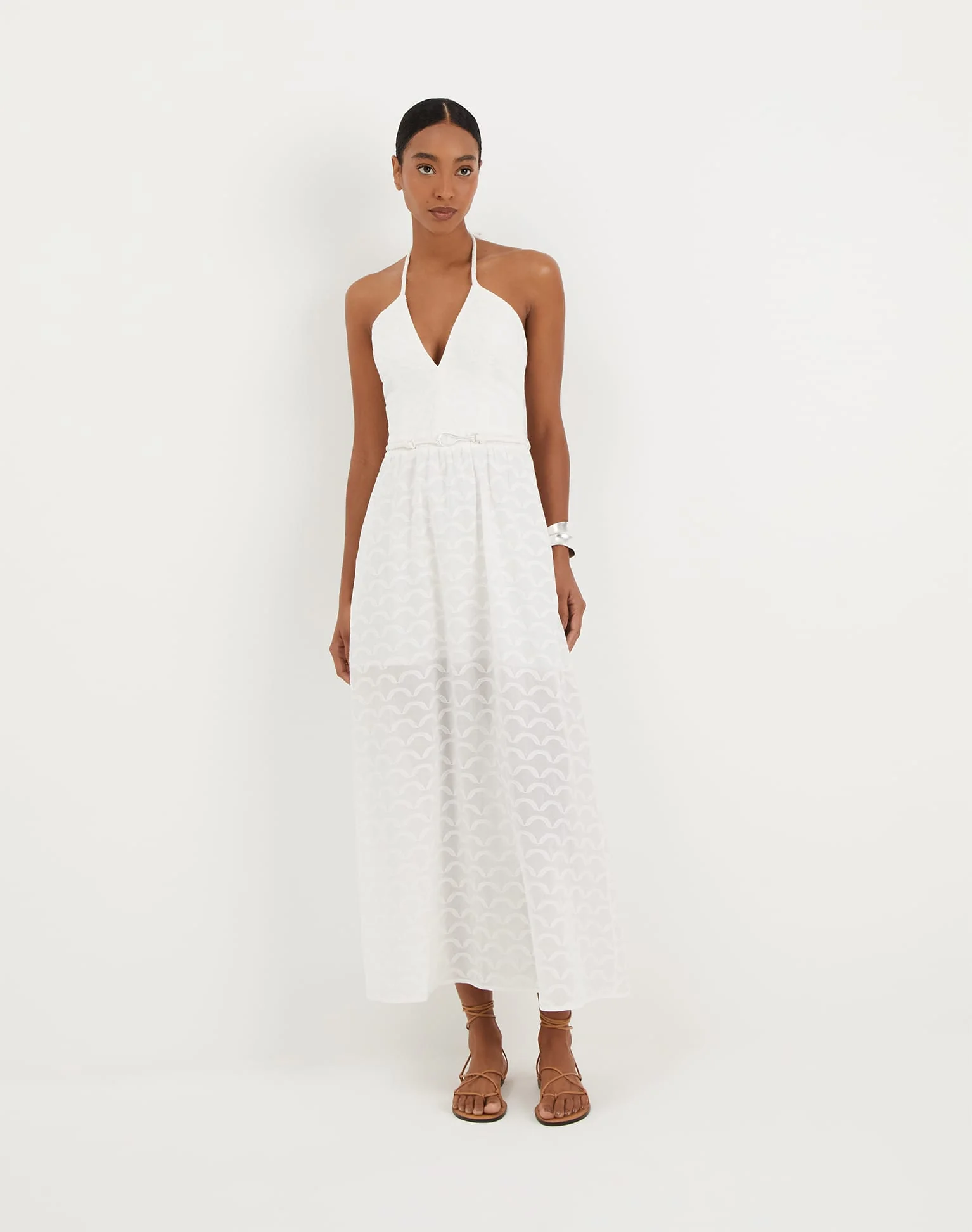 Marina Long Dress | Off White - Image 7