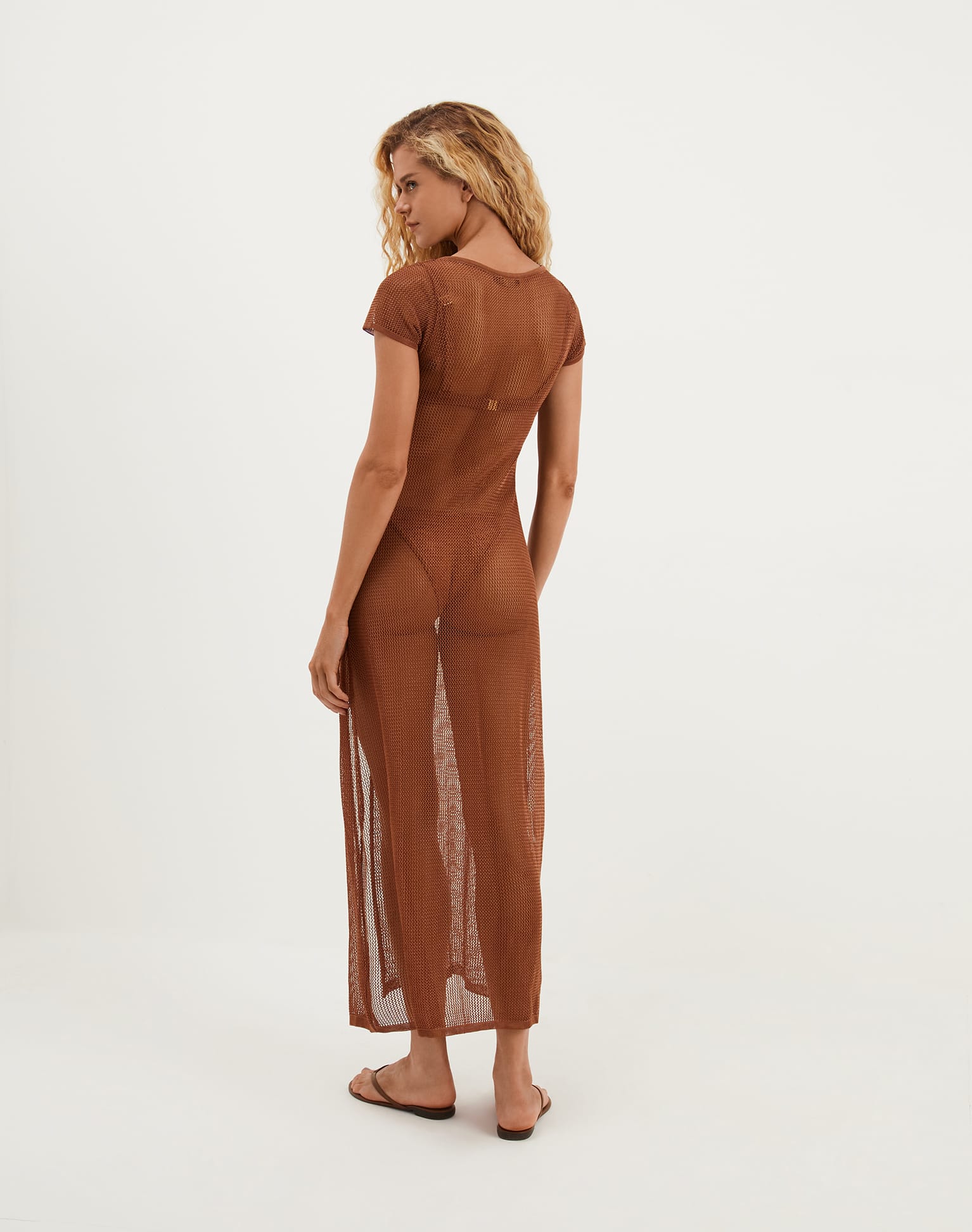 Knit Sylvie Long Cover Up | Eclair - Image 4